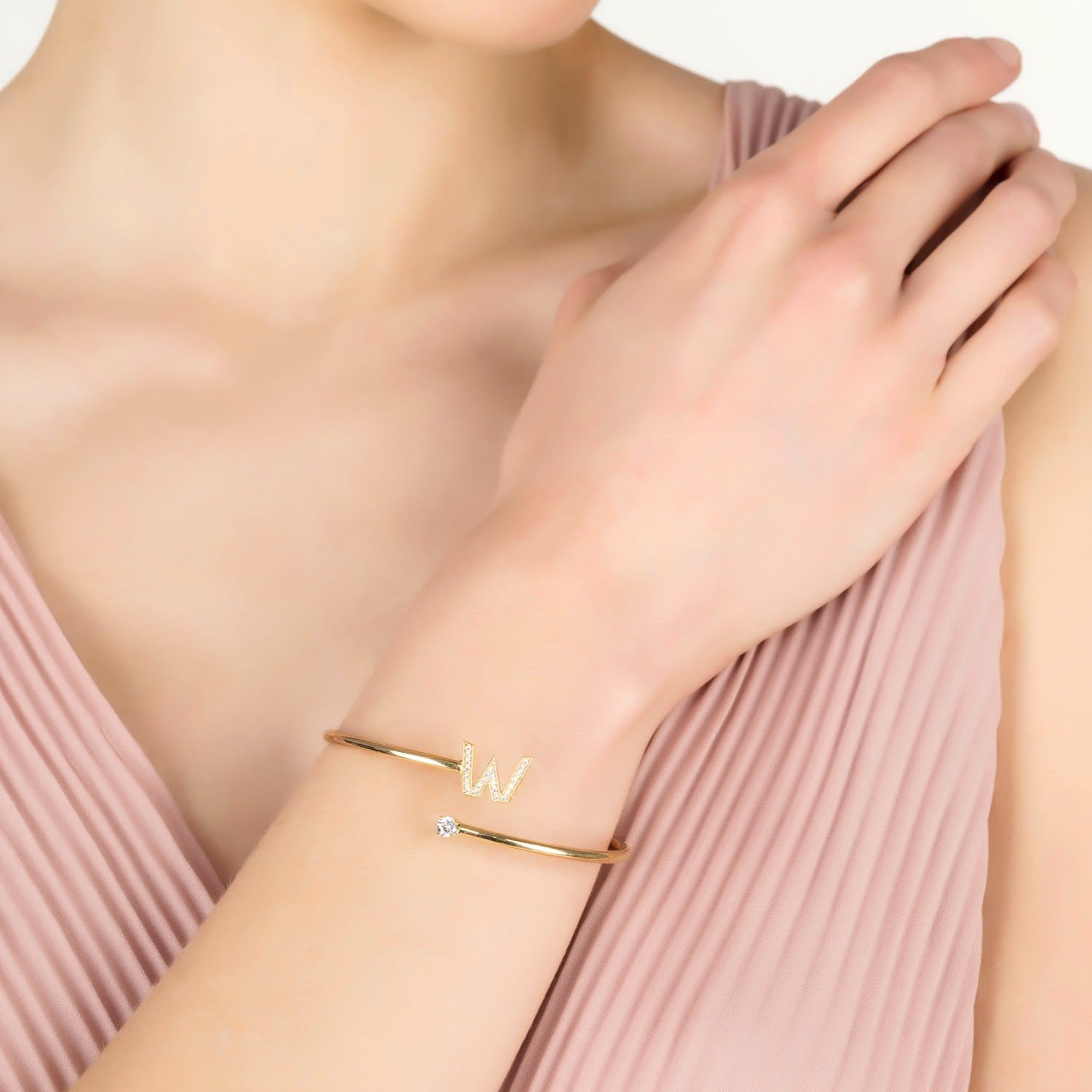 Initial Bangle Gold W