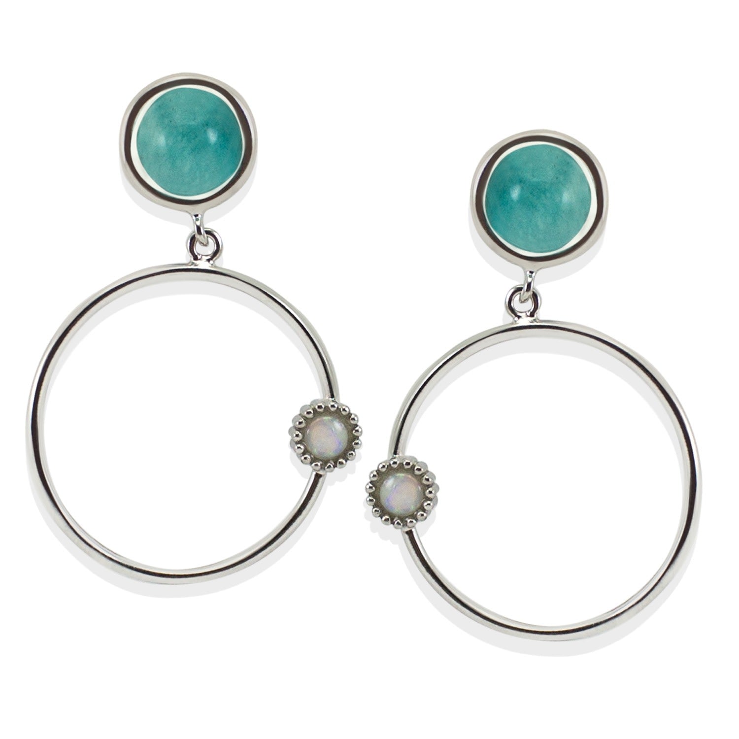 Satellite Amazonite Hoop Earrings