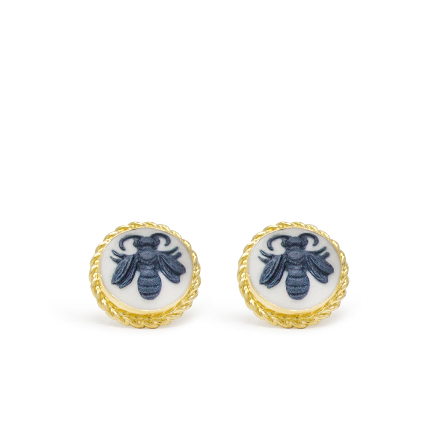Queen Bee Cameo Stud Earrings