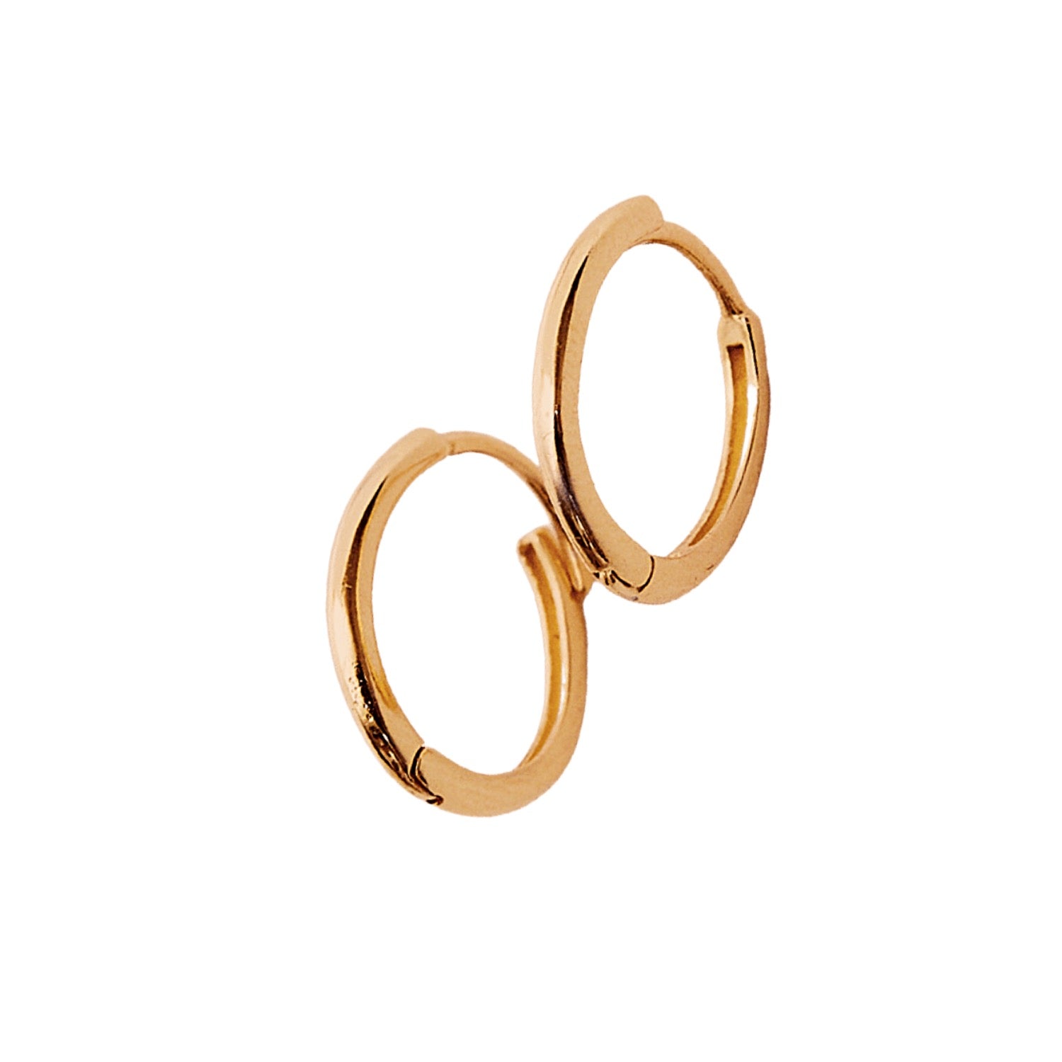 Sterling Silver Oval Small Hoop Earring Rose Gold