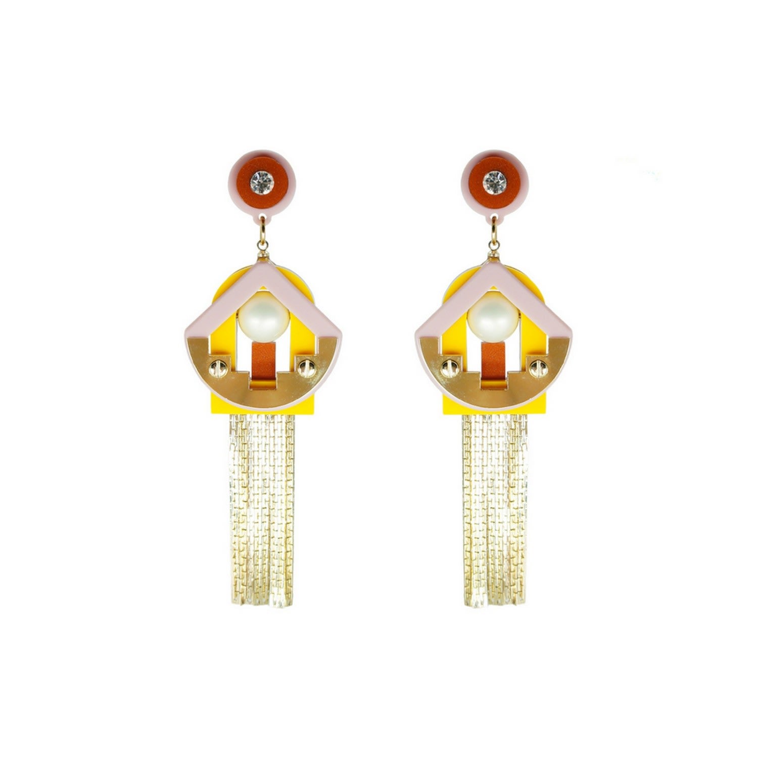 Handmade Acrylic Earring Maya - Candy Pink