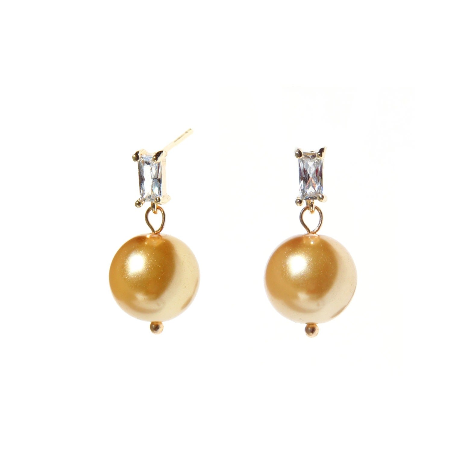 In My Orbit Crystal & Pearl Drop Earrings - Gold