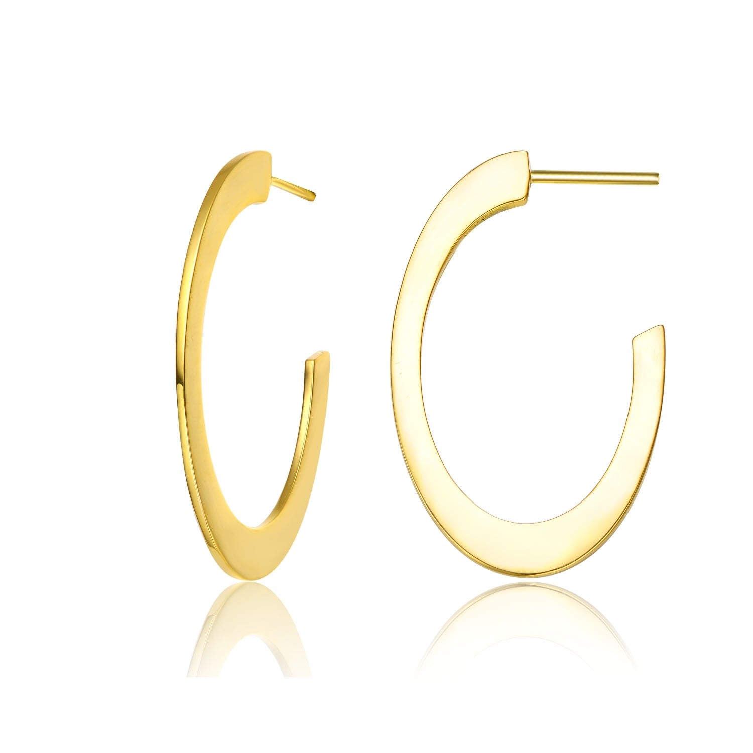 Rachel Glauber Gold Plated Large Open Hoop Earrings