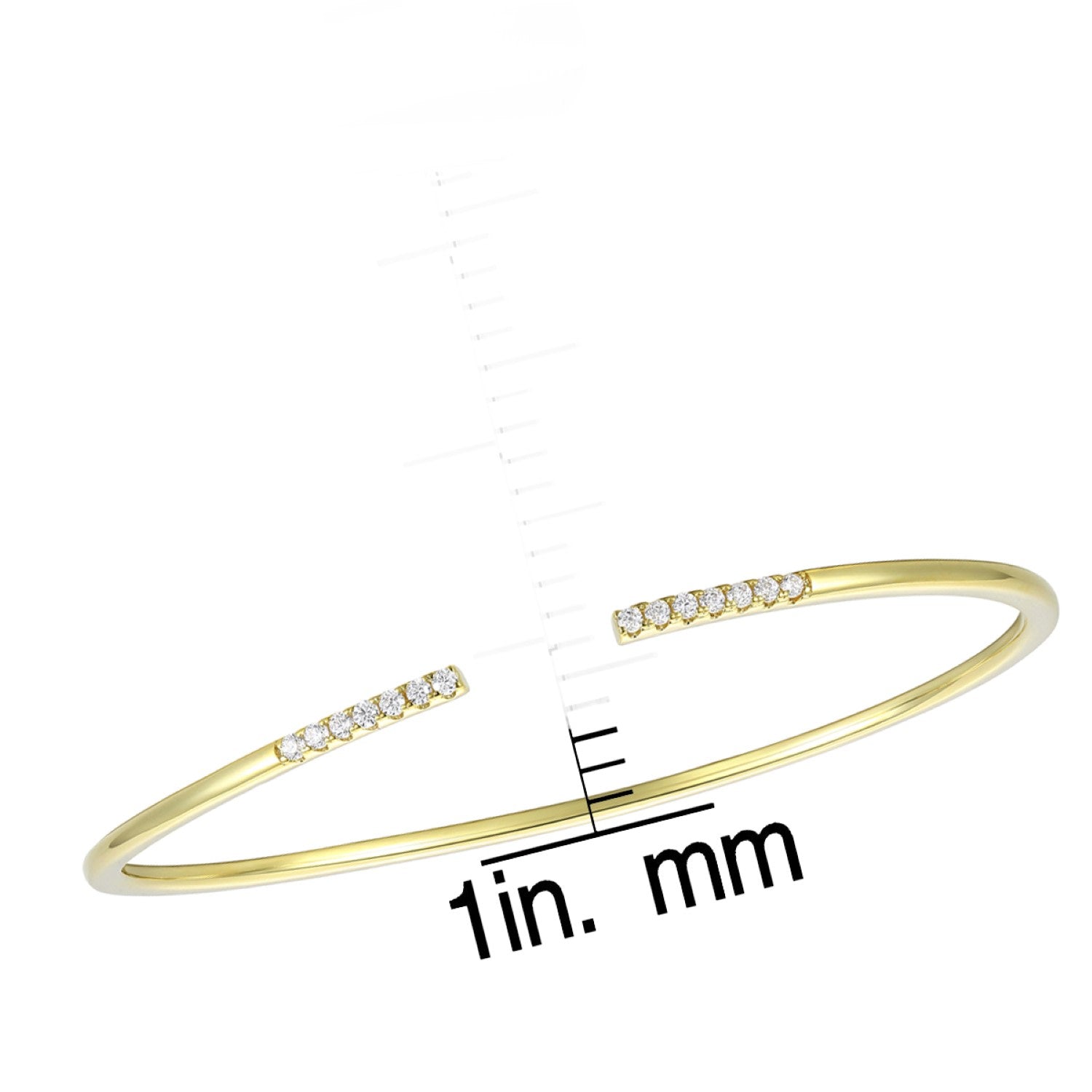 Rachel Glauber Gold Plated Round Cubic Zirconia Cuff Bracelet