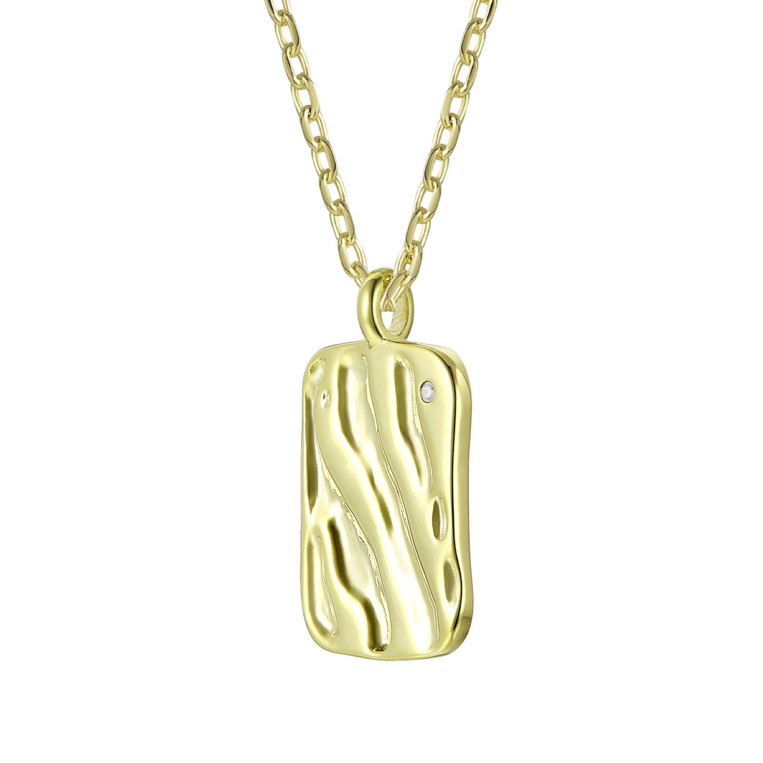 Rachel Glauber Stunning Gold Plated Square Pendant Necklace