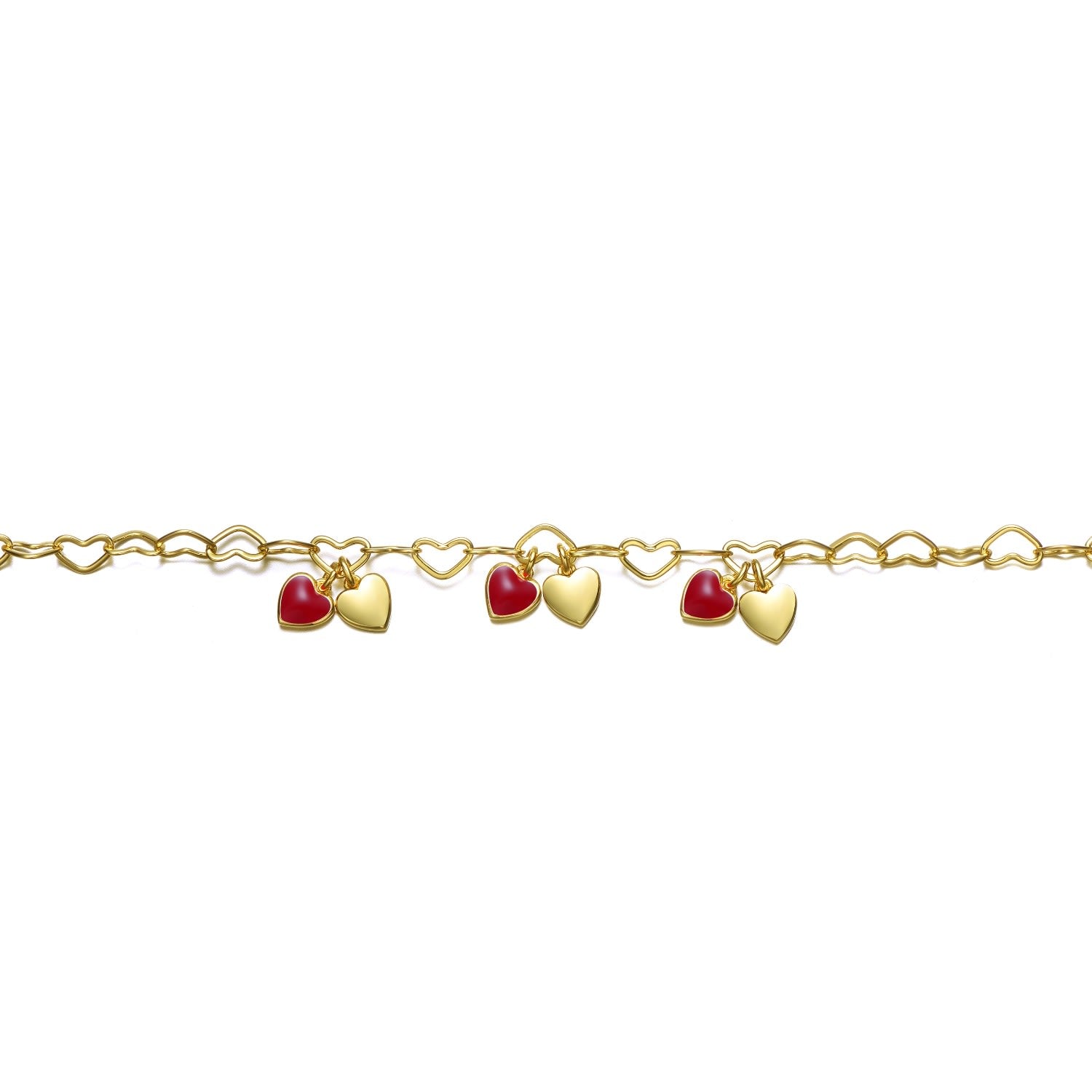 Rachel Glauber Kid’s Gold Plated Adjustable Heart Charm Bracelet
