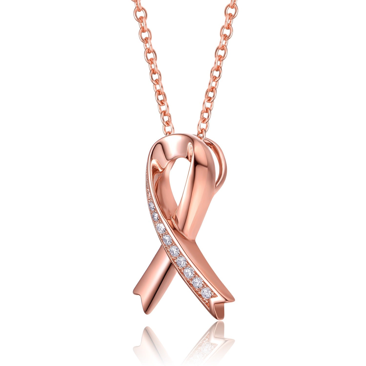 Rachel Glauber Teens-Young Adults Rose Gold Plated With Clear Cubic Zirconia Infinity Pendant