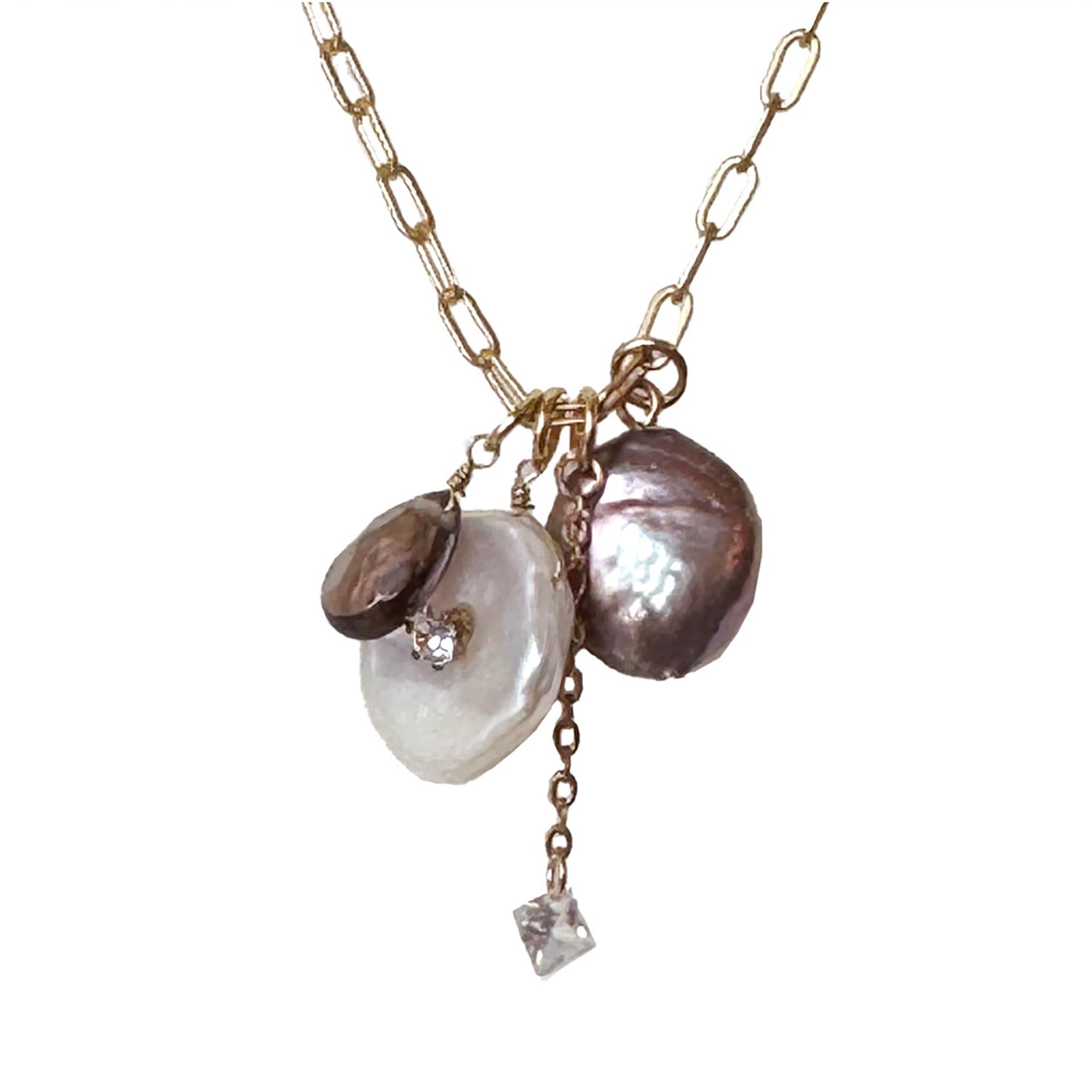 Radiance Charm Coin Pearl Necklace
