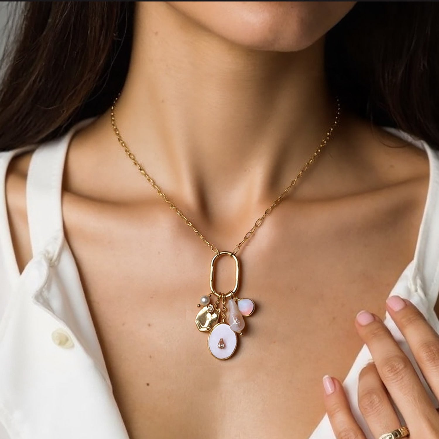 Radiance Charm Mother Of Pearl Necklace