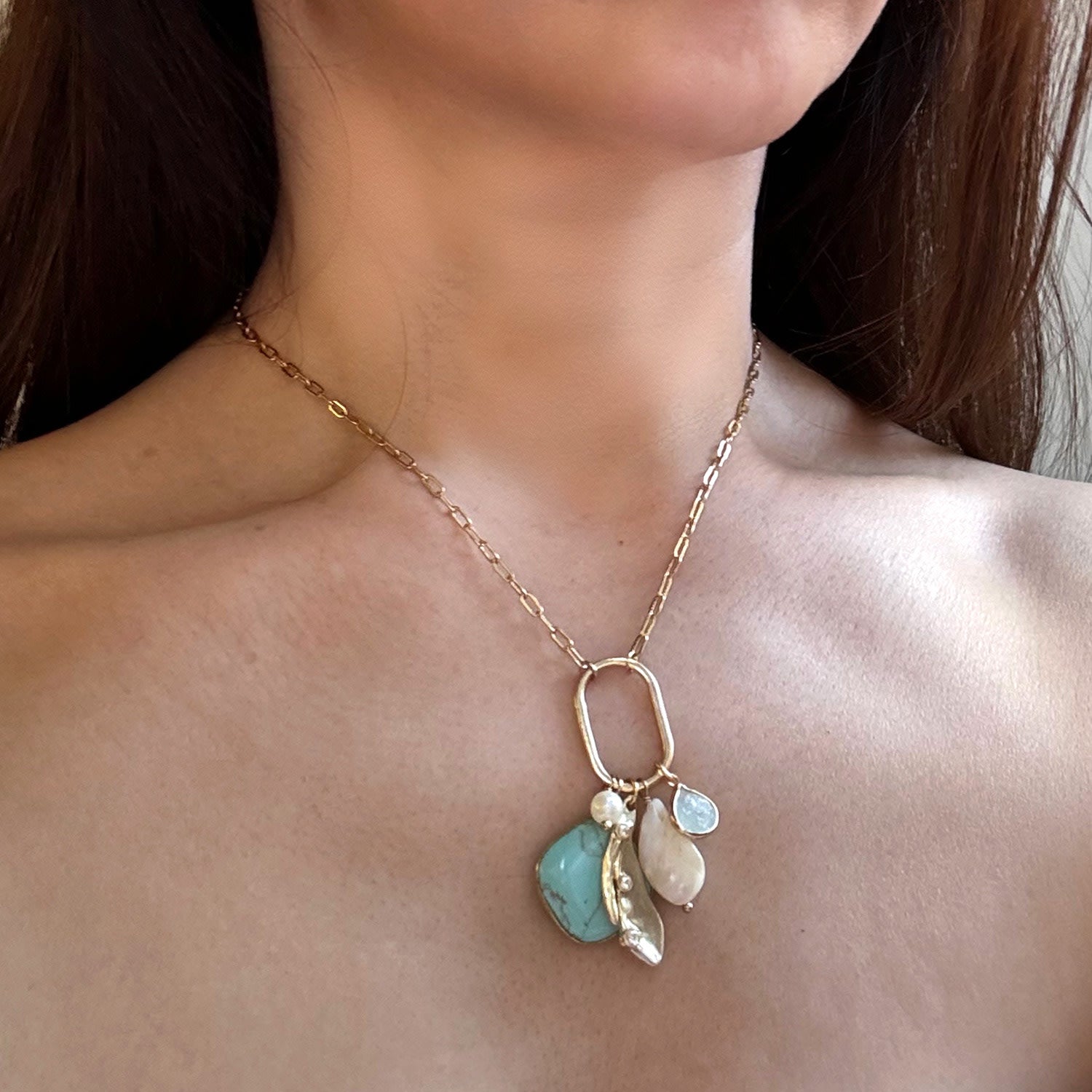 Radiance Charm Turquoise Necklace