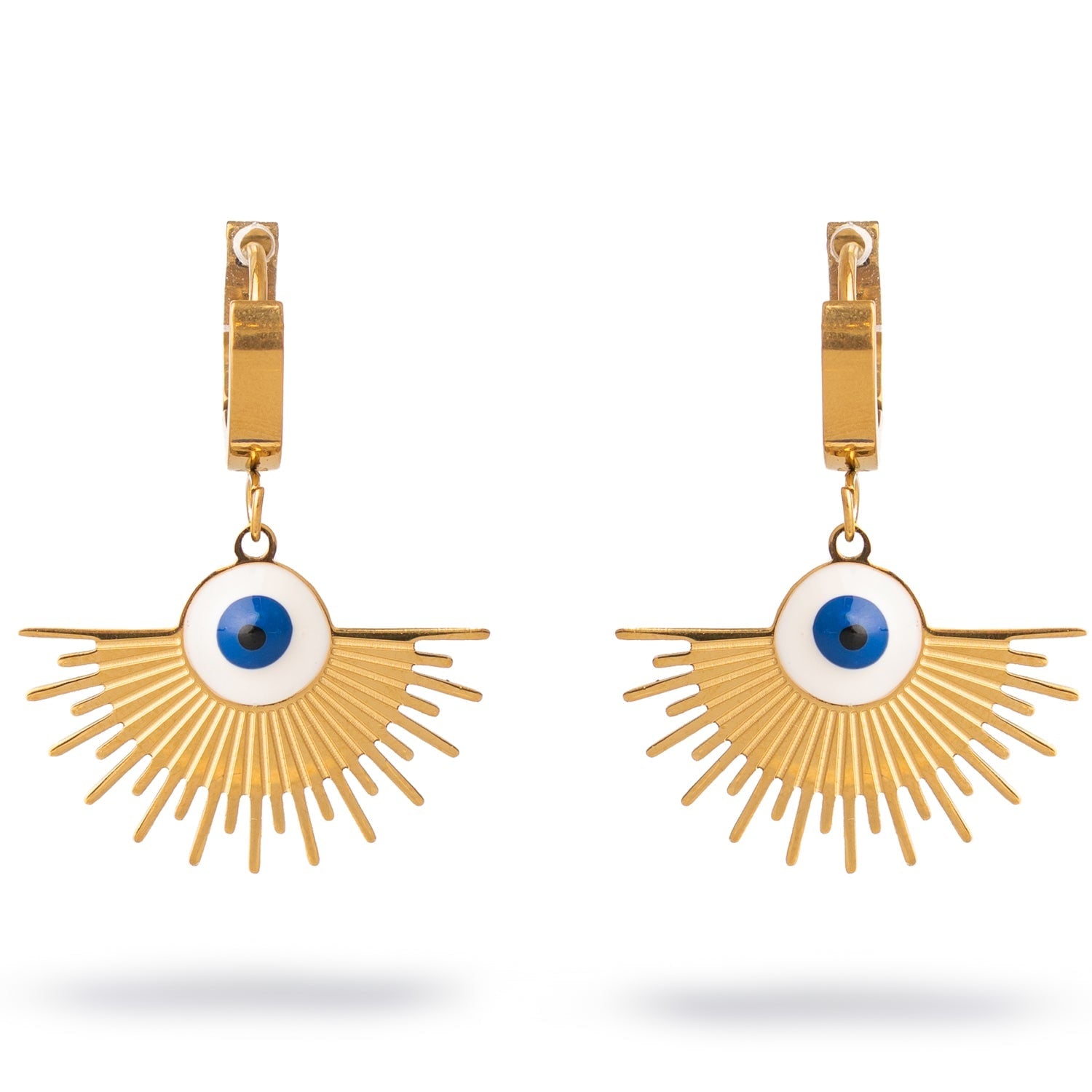 Radiant Evil Eye Gold Earrings - Gold
