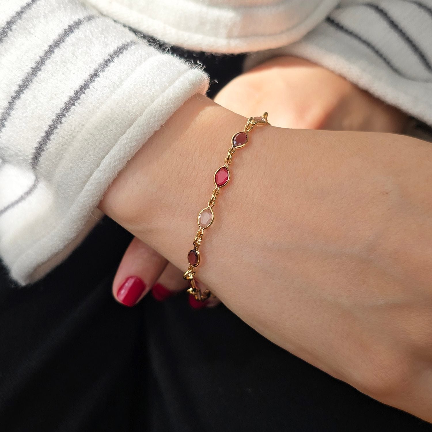 Radiant Multi Gemstone Crystal Bracelet