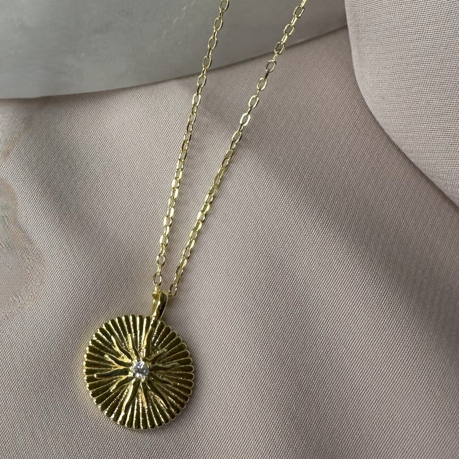 Radiant Star Pendant Necklace Gold Plated Silver