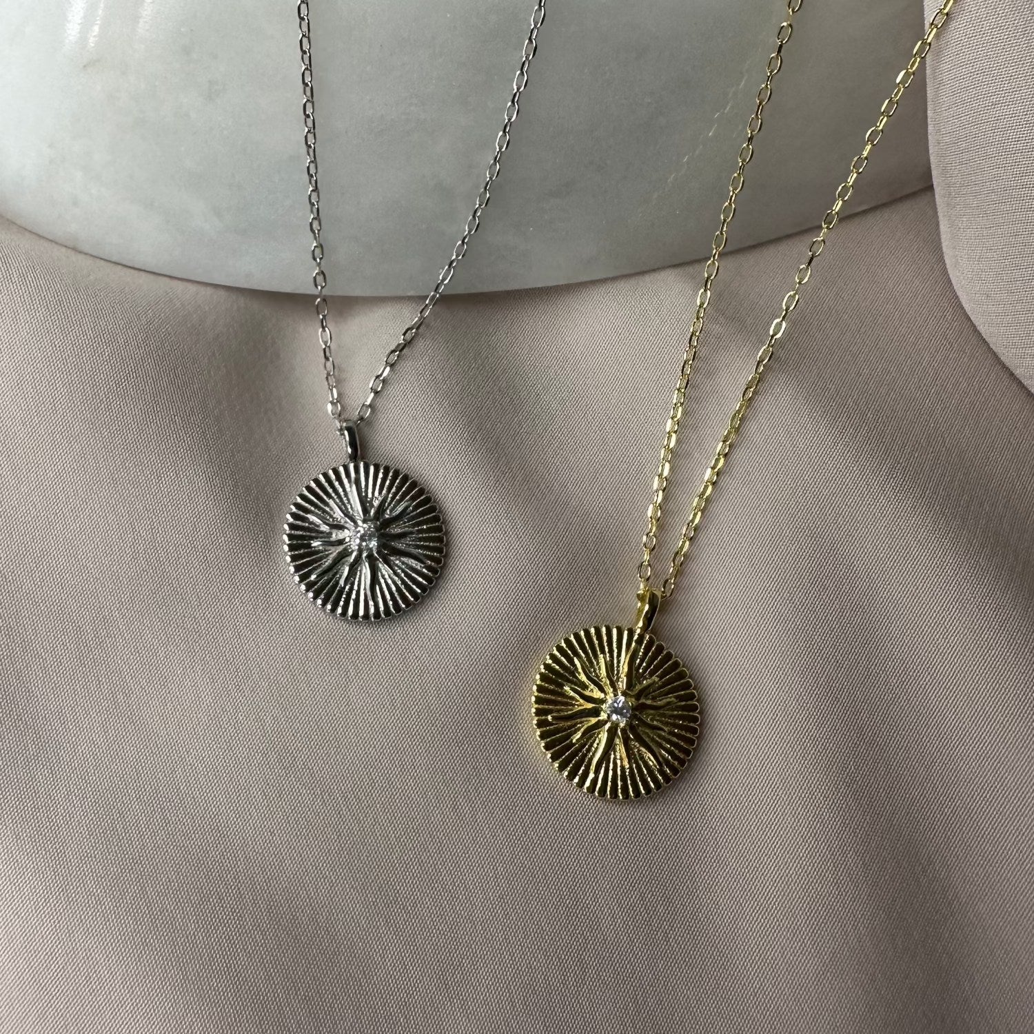 Radiant Star Pendant Necklace Silver