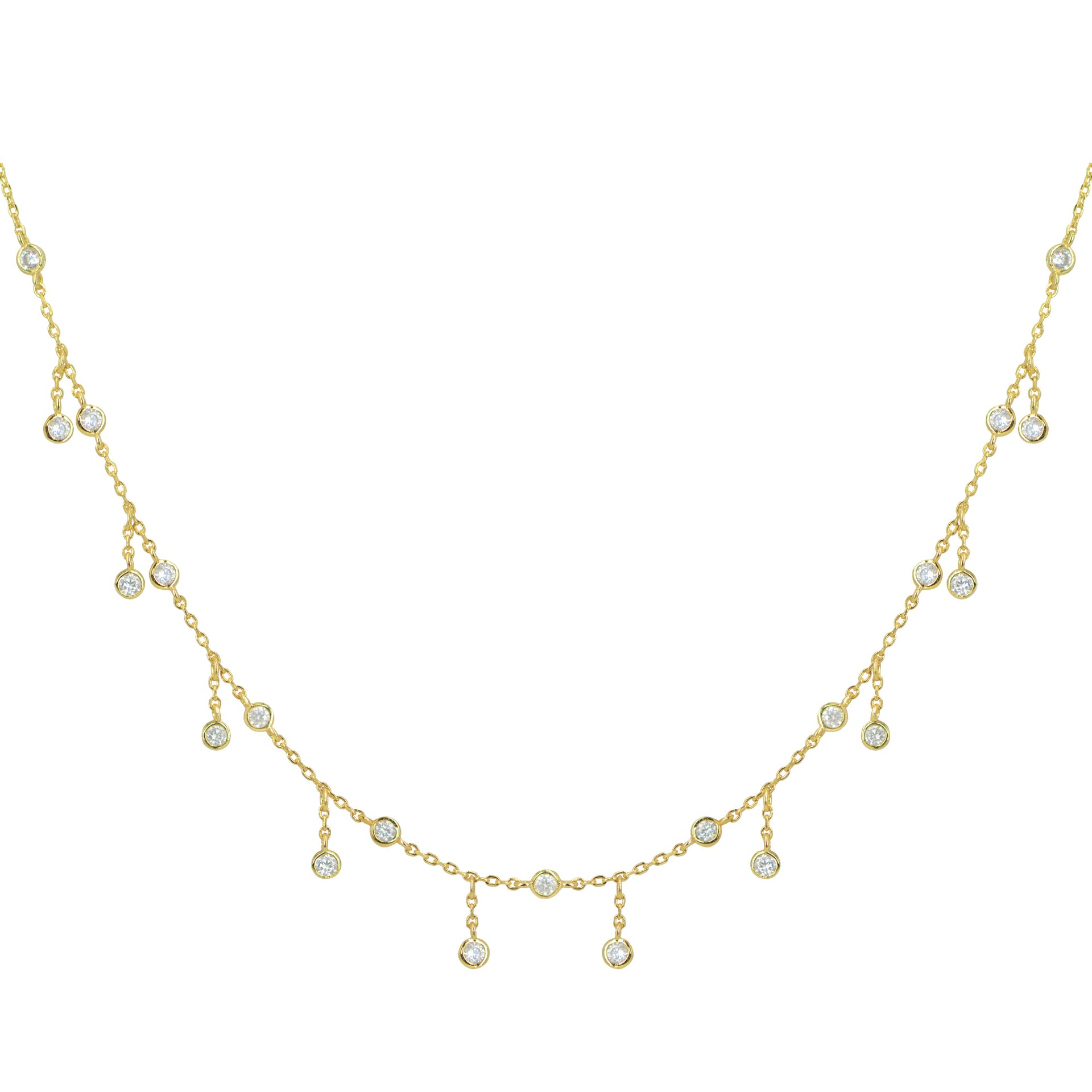 Rain Drop Choker Necklace With Crystals