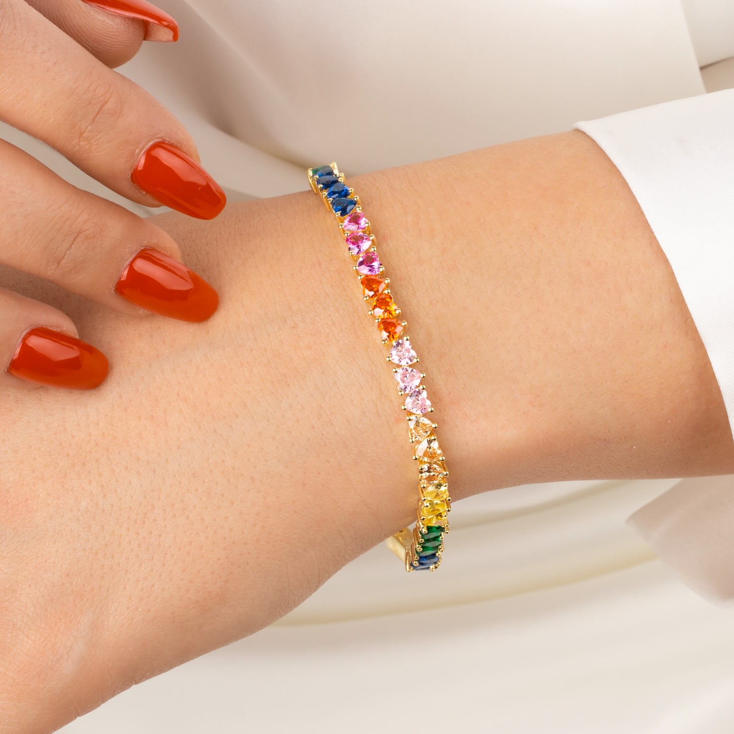 Rainbow Heart Bracelet