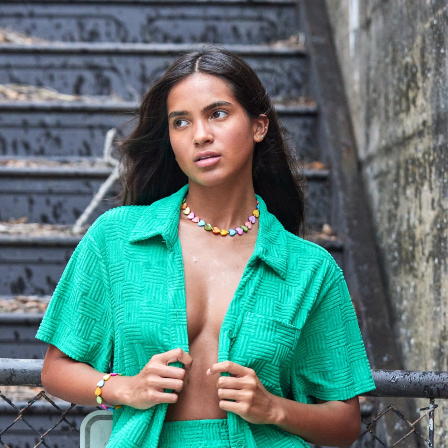Rainbow Hearts Choker