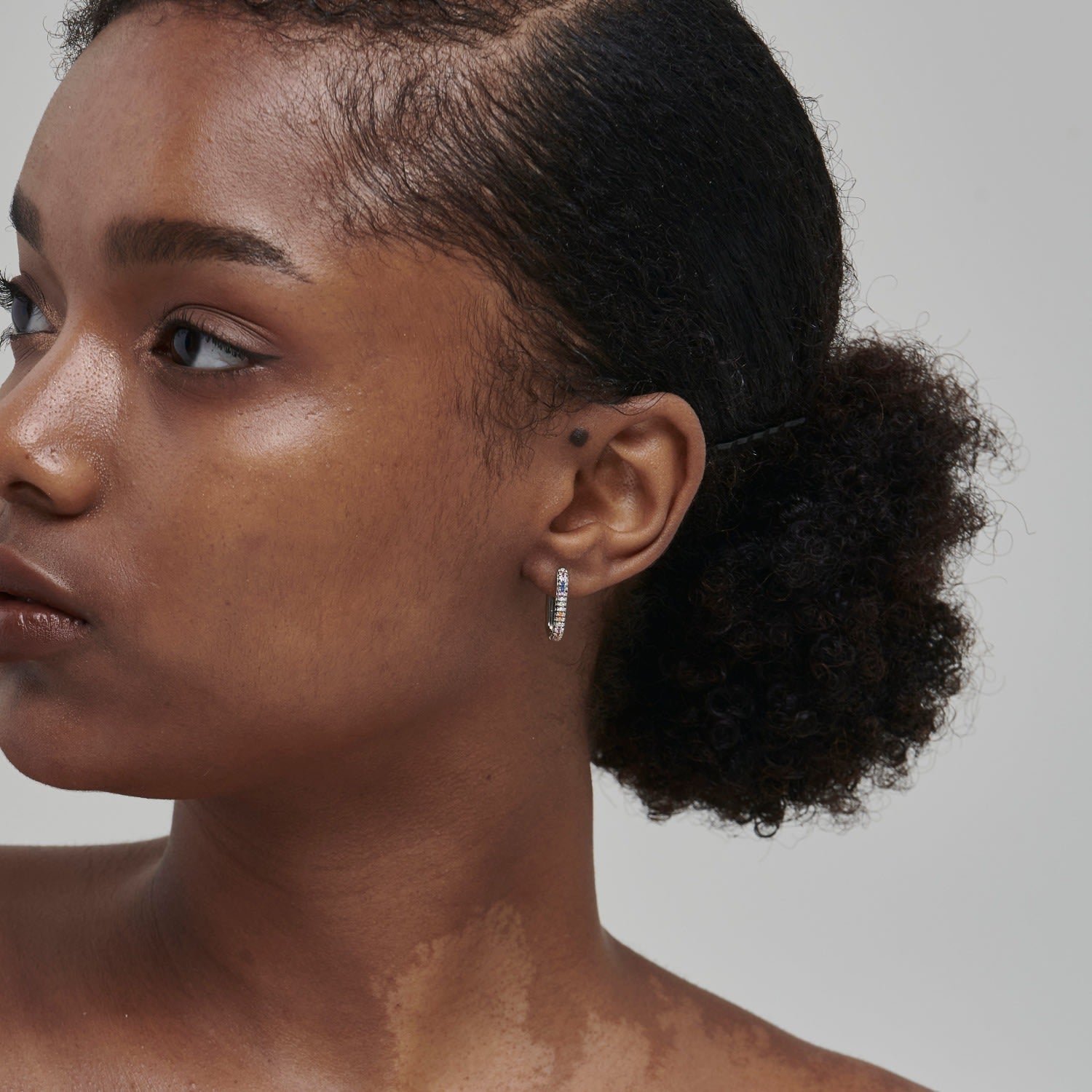 Rainbow Mini Hoops Silver