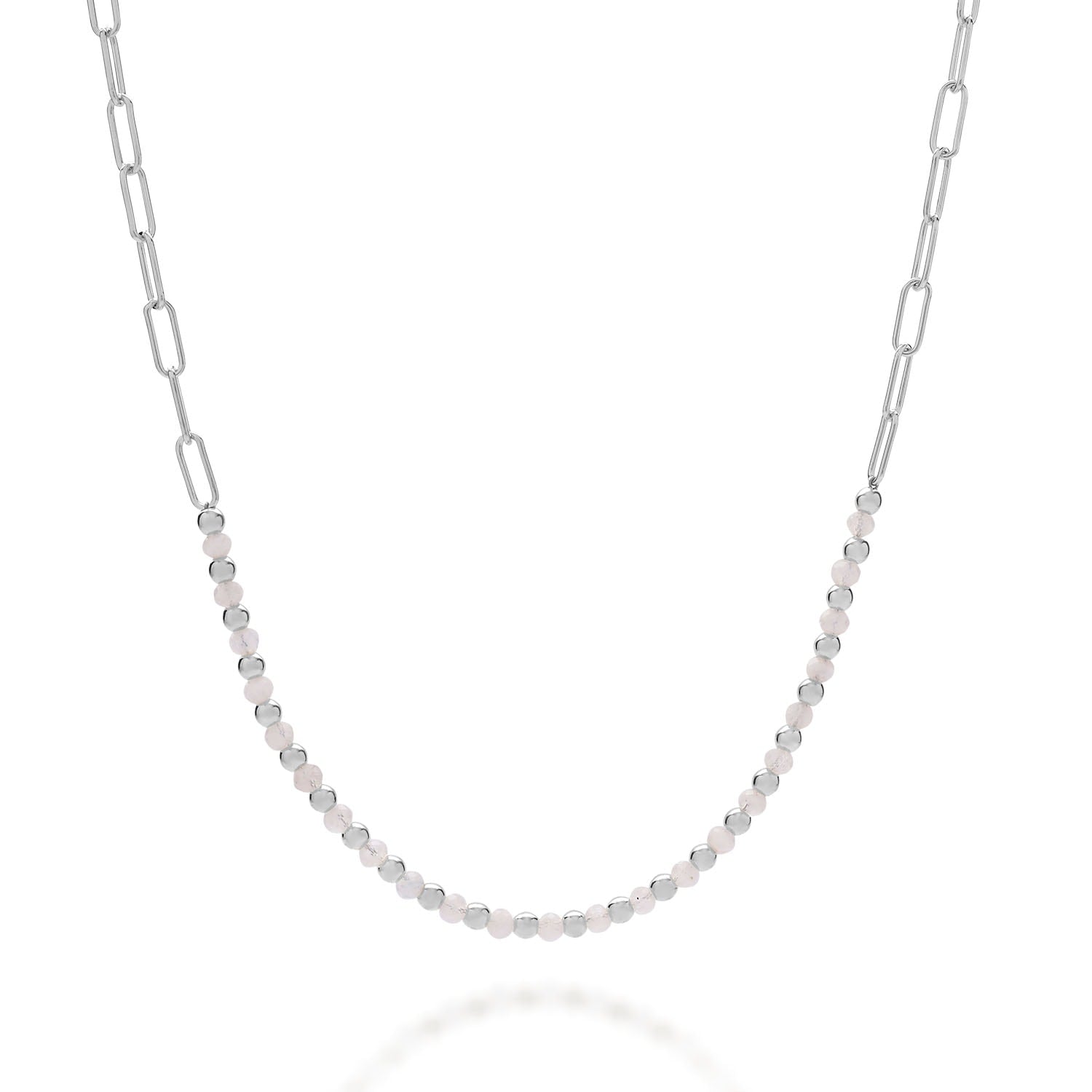 Rainbow Moonstone Gem Shine Necklace Sterling Silver