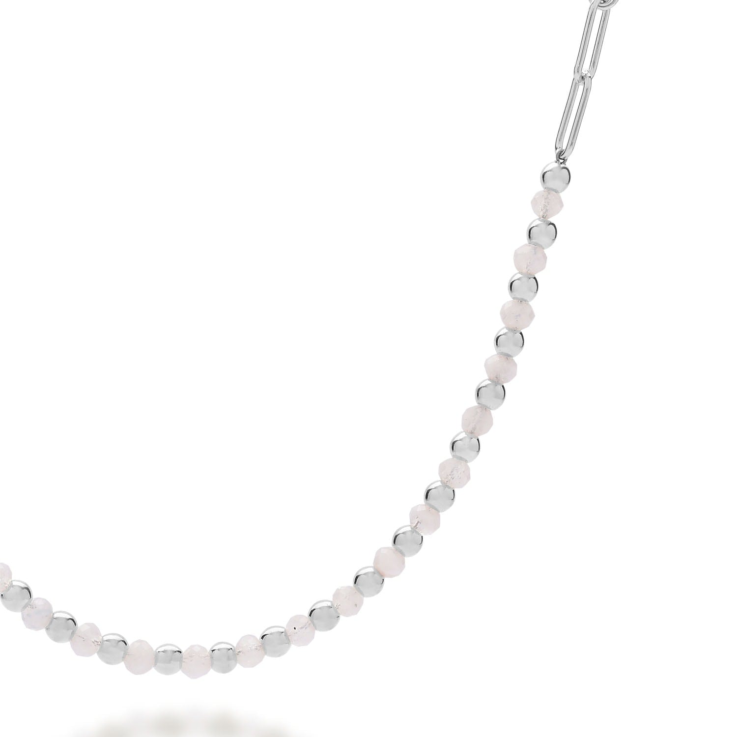 Rainbow Moonstone Gem Shine Necklace Sterling Silver