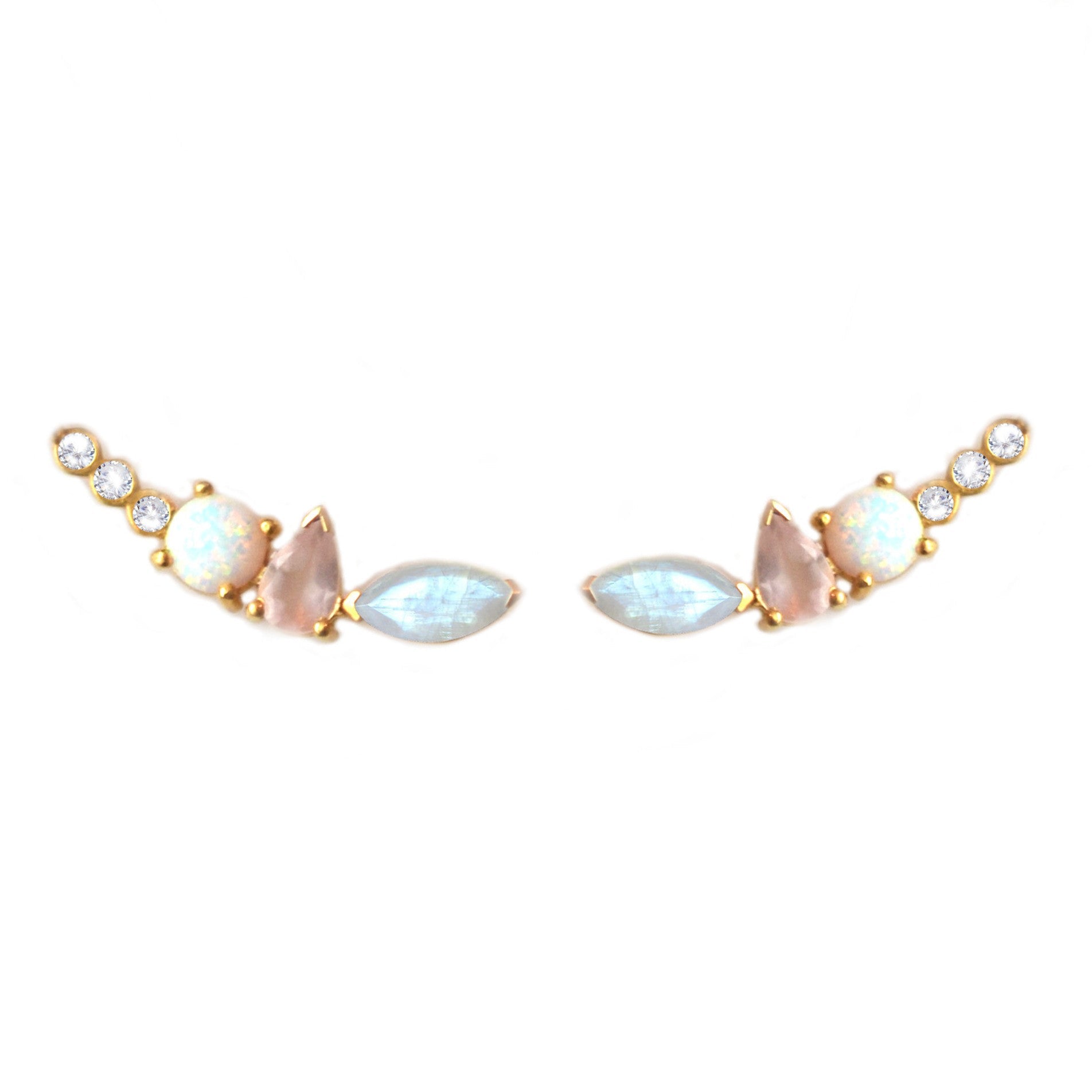 Rainbow Moonstone & Opal Wing Climbers