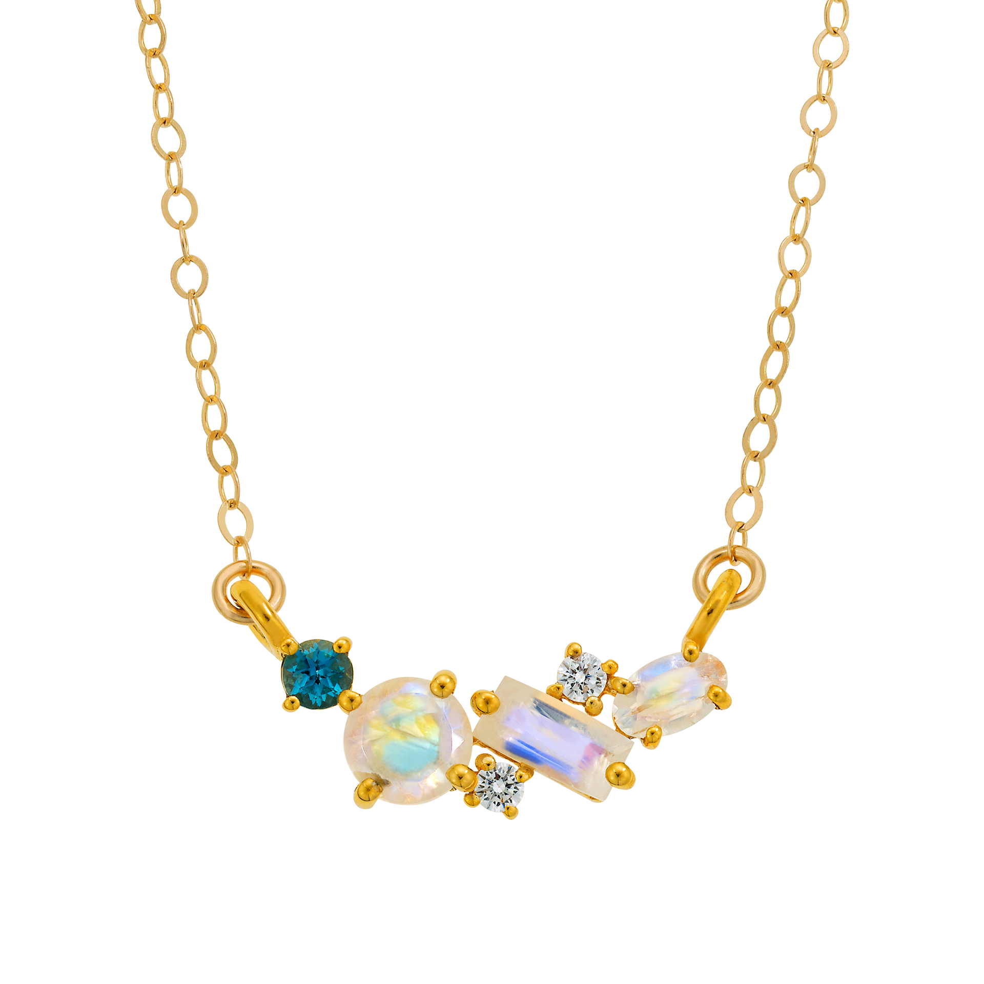 Rainbow Moonstone & Topaz Misty Skies Pendant
