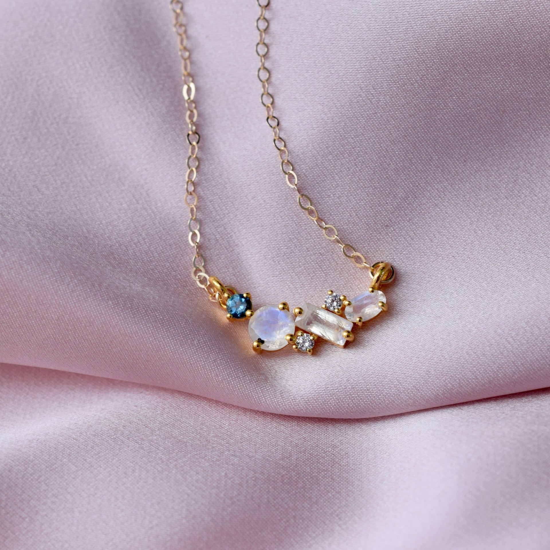 Rainbow Moonstone & Topaz Misty Skies Pendant