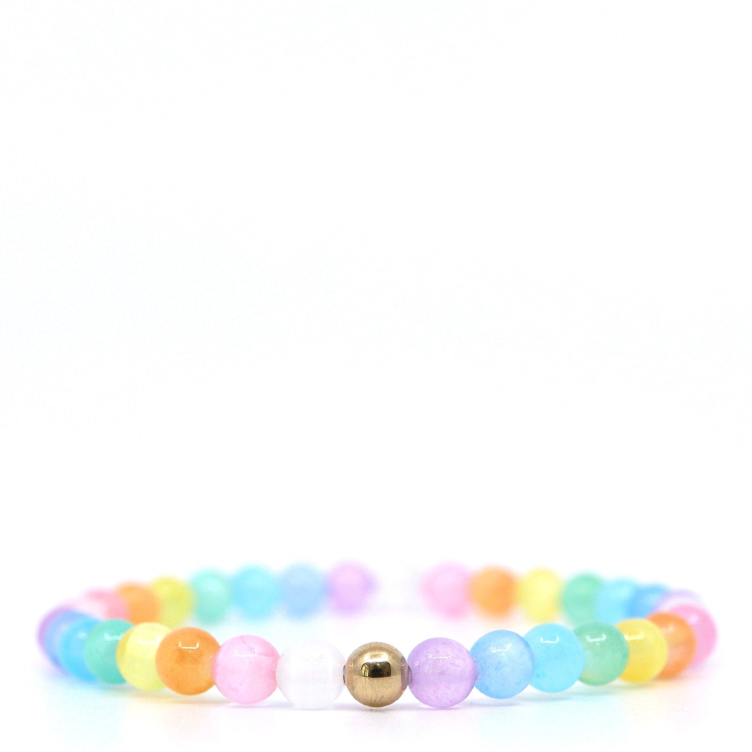 Rainbow Selenite & 14K Gold Filled Beaded Bracelet
