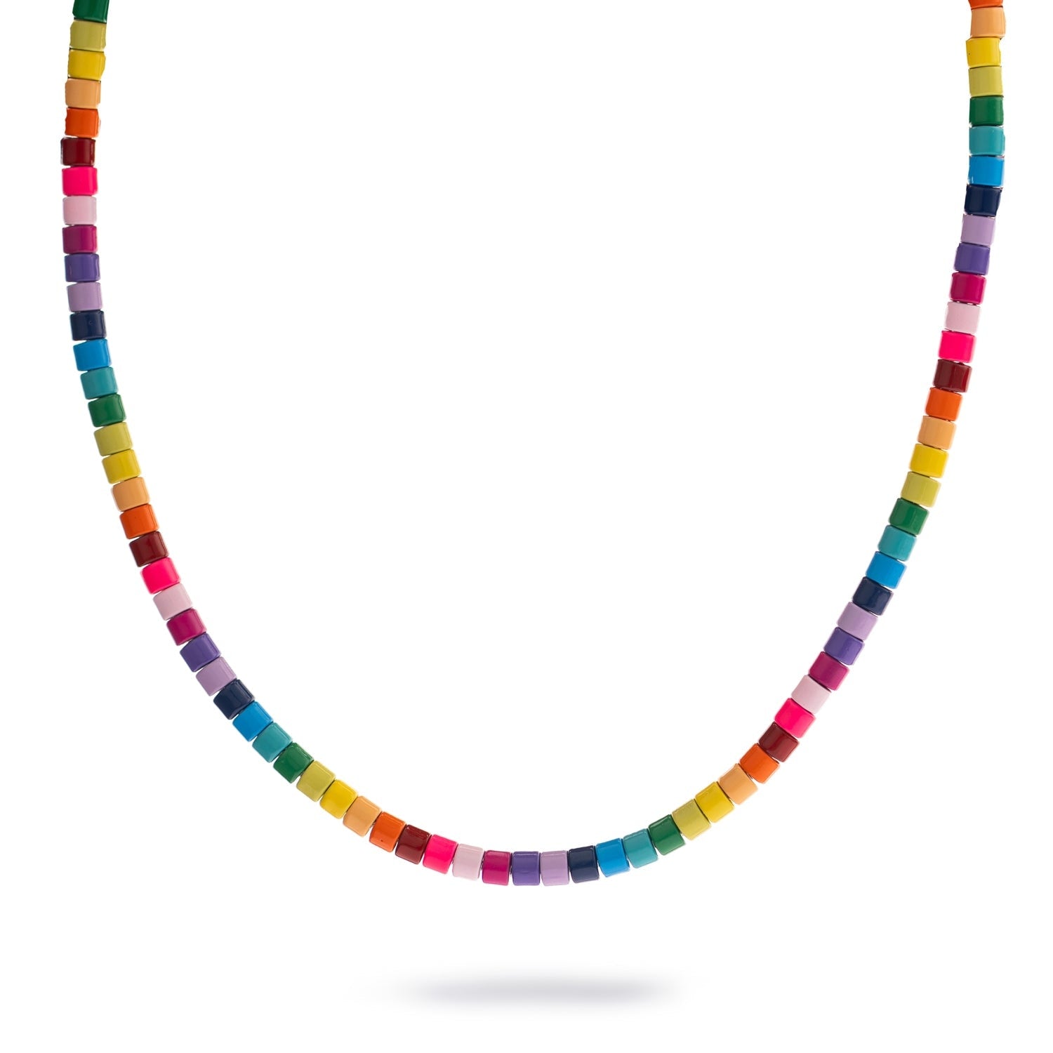 Rainbow Vibes Ceramic Bead Necklace - Multicolor