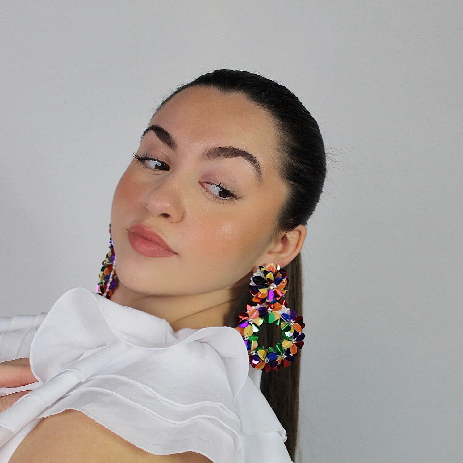 Rainbow Yasmine Hoops
