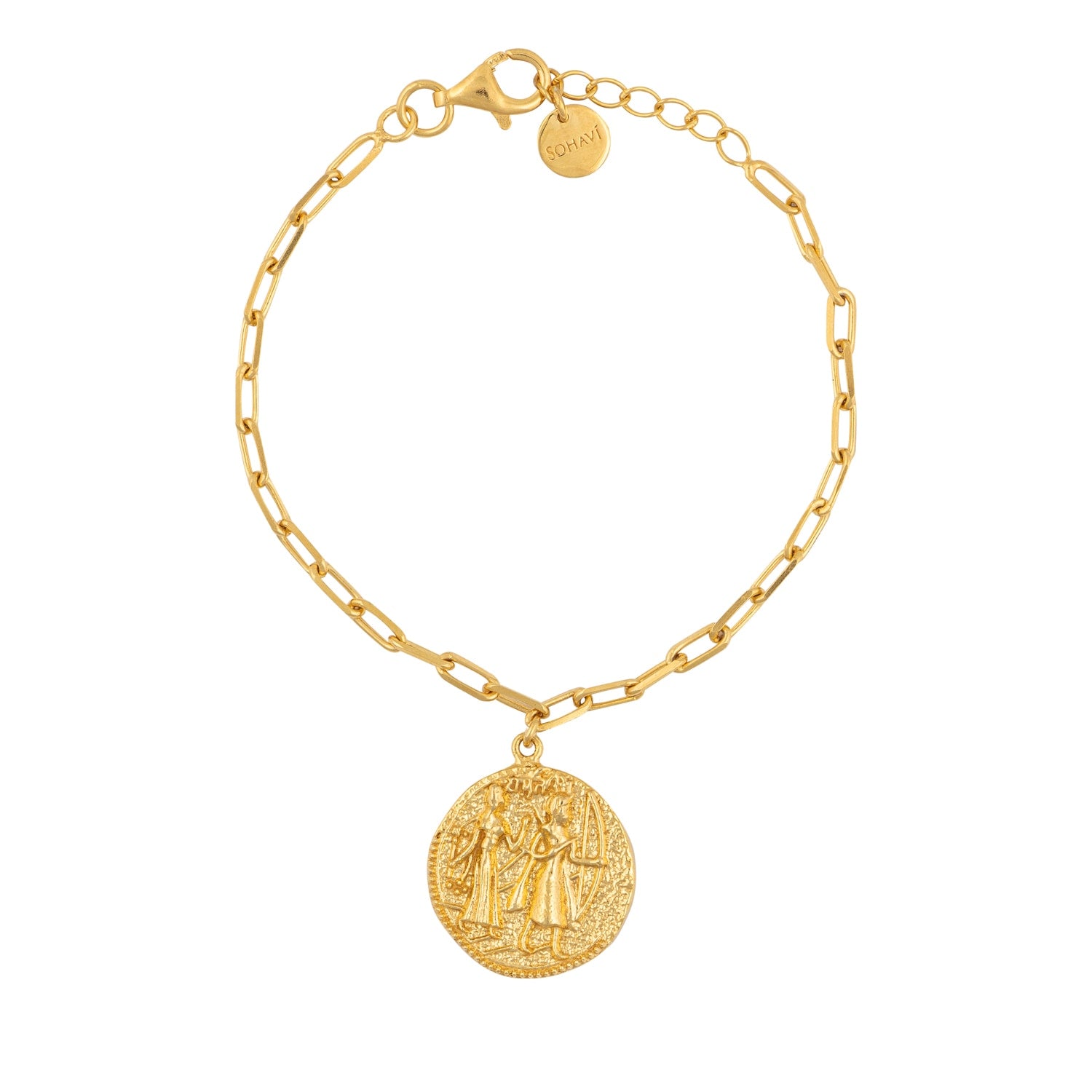 22Ct Gold Vermeil Ram Siya Coin Bracelet
