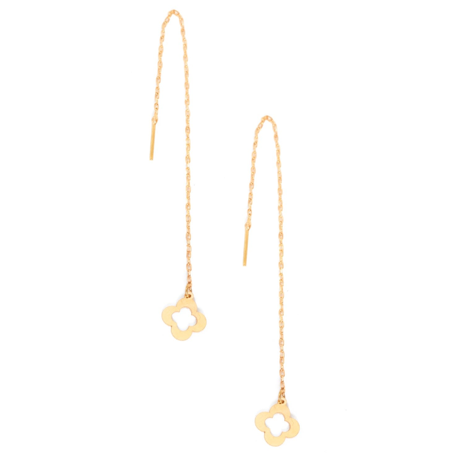 Clover Drop Earrings Gold
