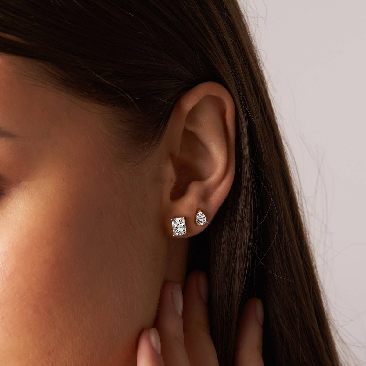 Raquel Triangle Stud Earrings in 18K Gold Plating