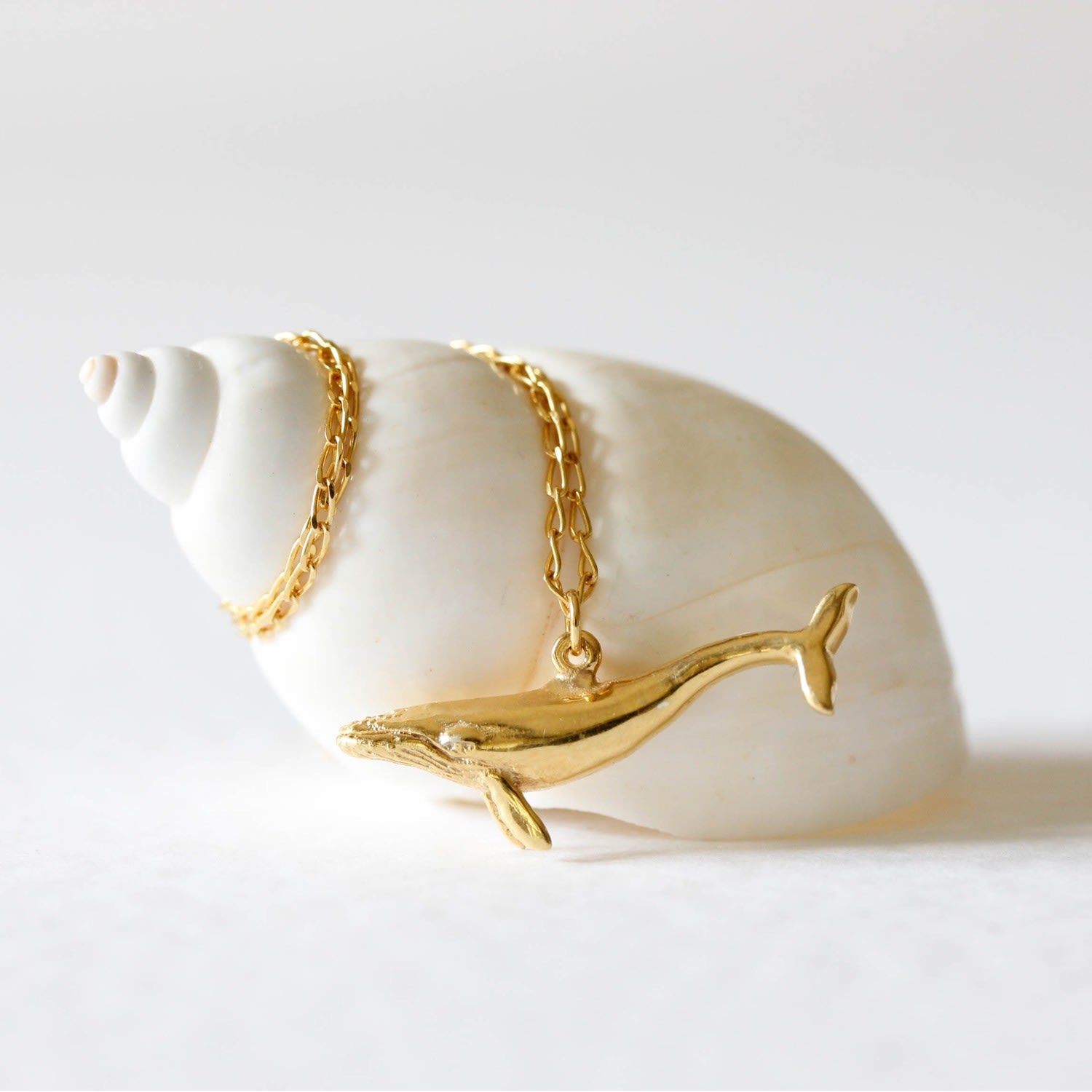 Blue Whale Necklace - Gold