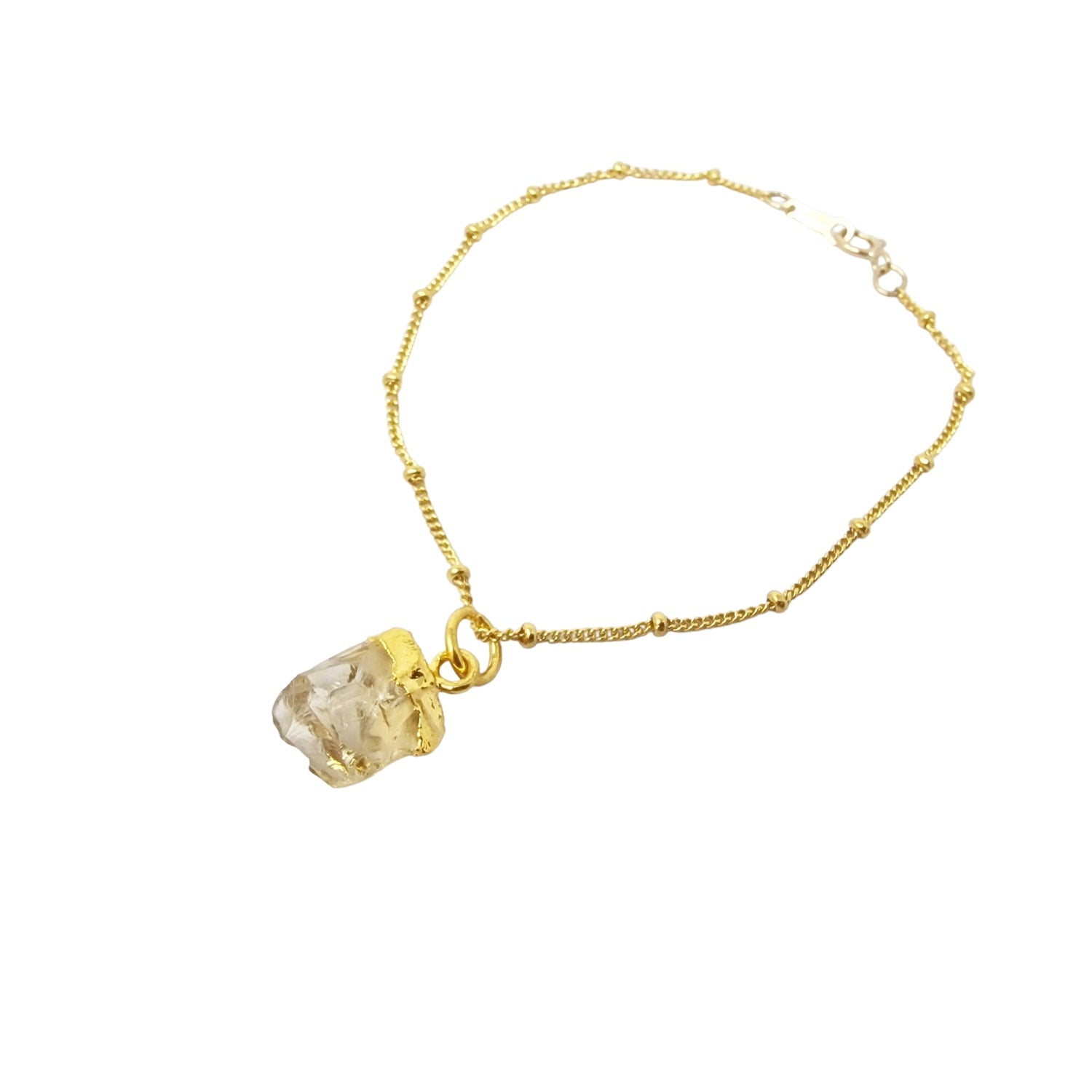 Raw Citrine November Birthstone Fine Satellite Crystal Bracelet