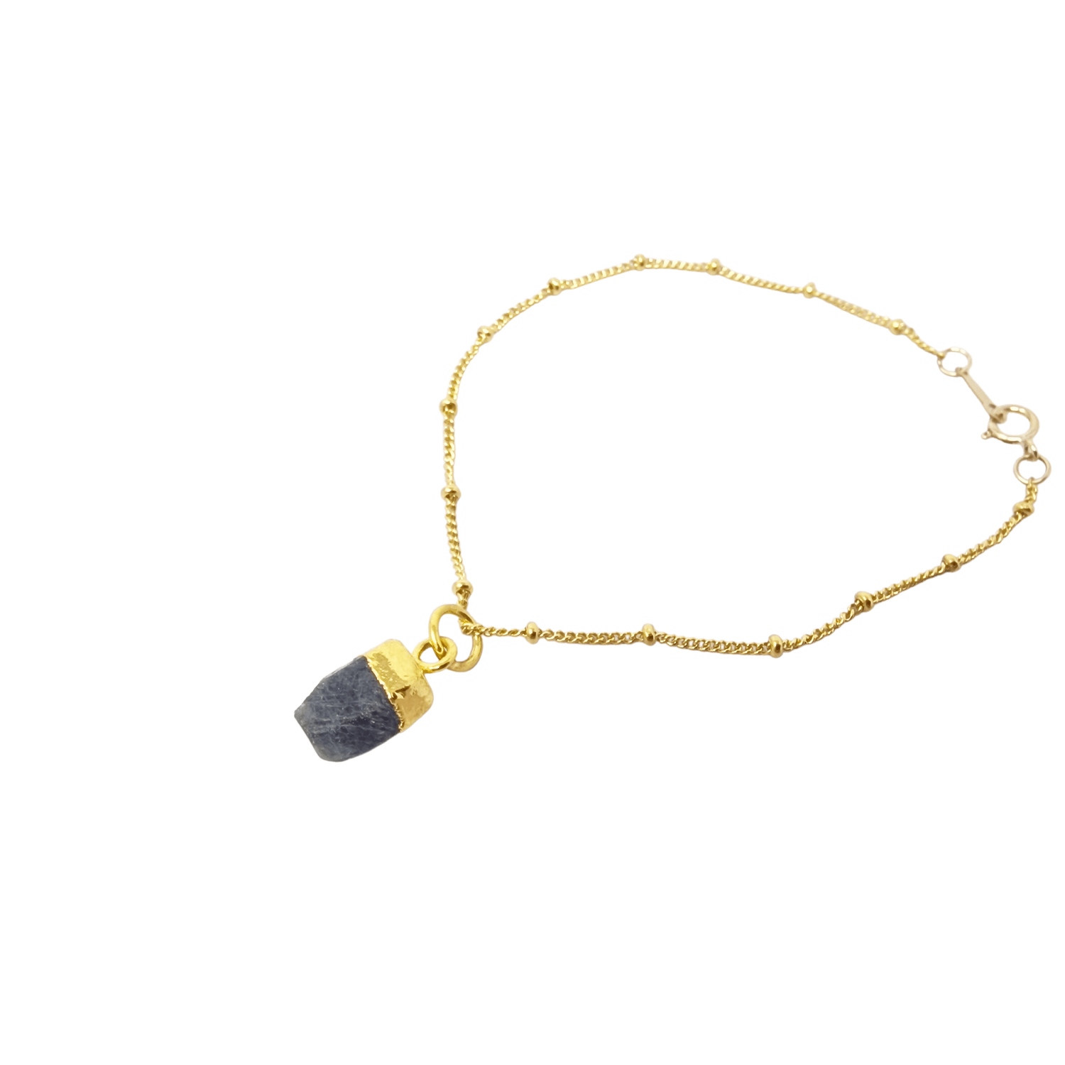 Raw Sapphire September Birthstone Satellite Crystal Bracelet