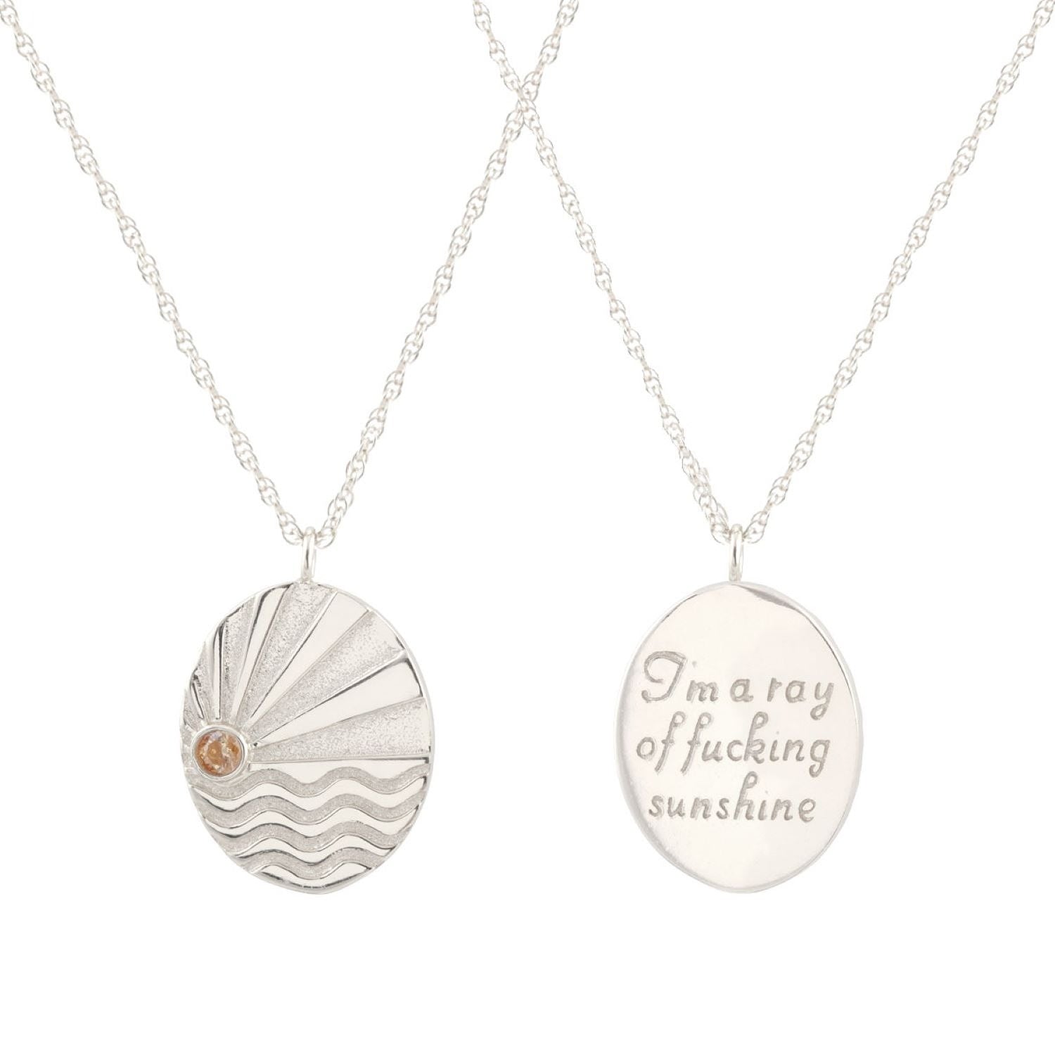 Ray Of Sunshine Charm Necklace Sterling Silver