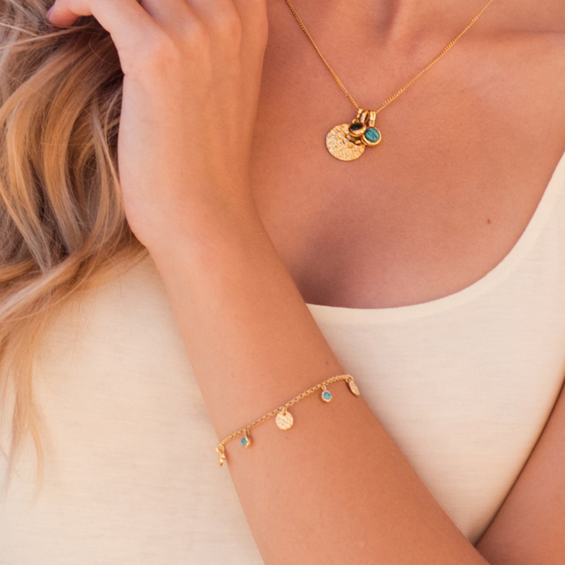 Lakshmi Gold Vermeil Bracelet - Turquoise