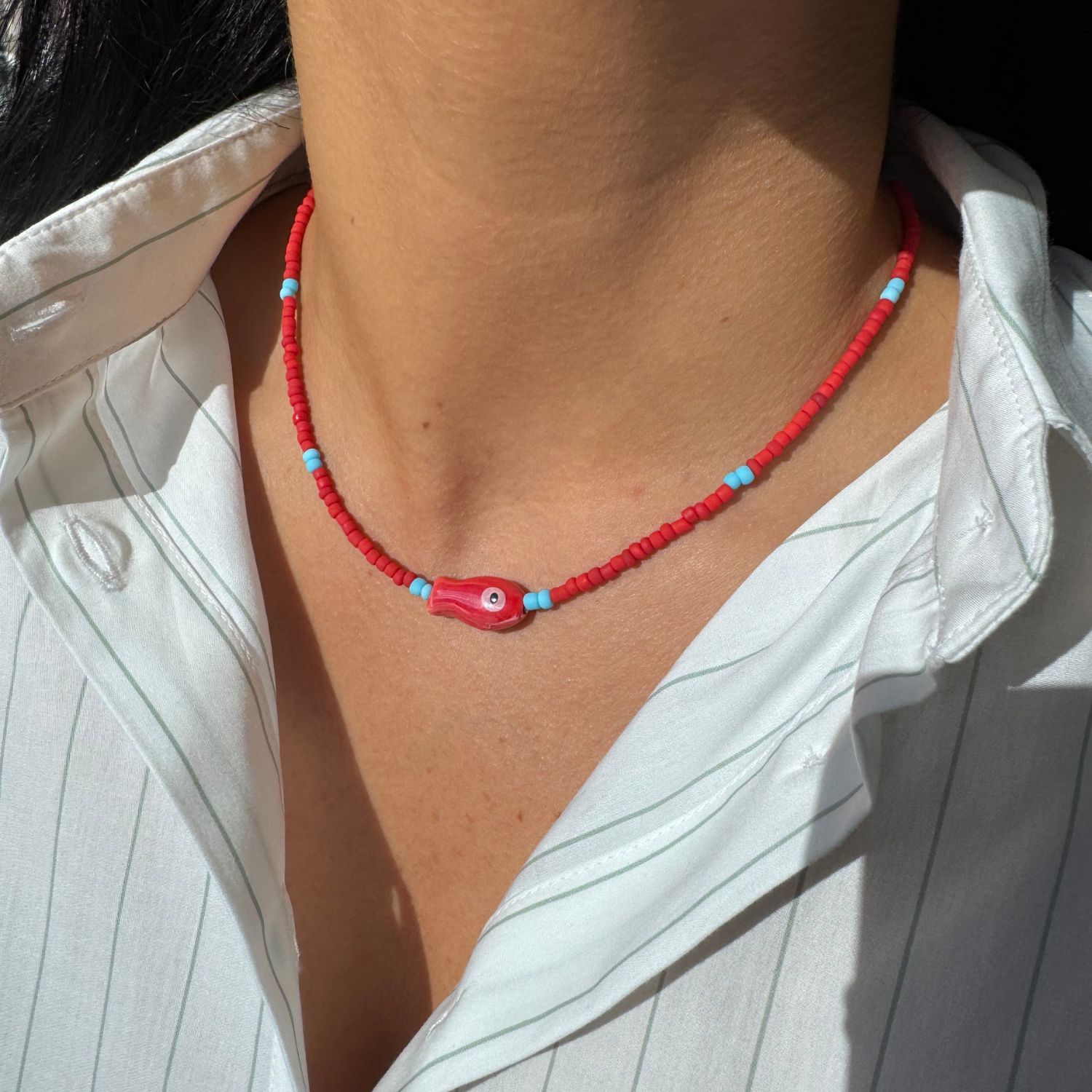 Red Catch Of The Day Necklace
