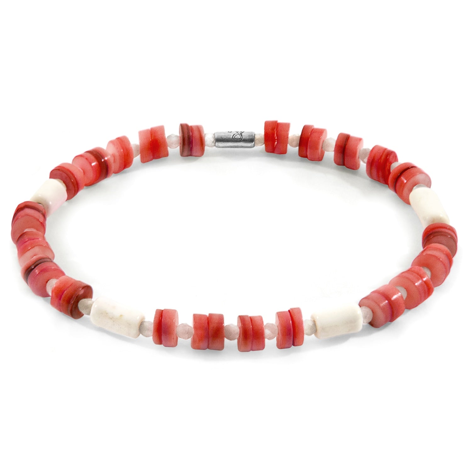 Red Maisie Silver & Freshwater Shell Skinny Bracelet