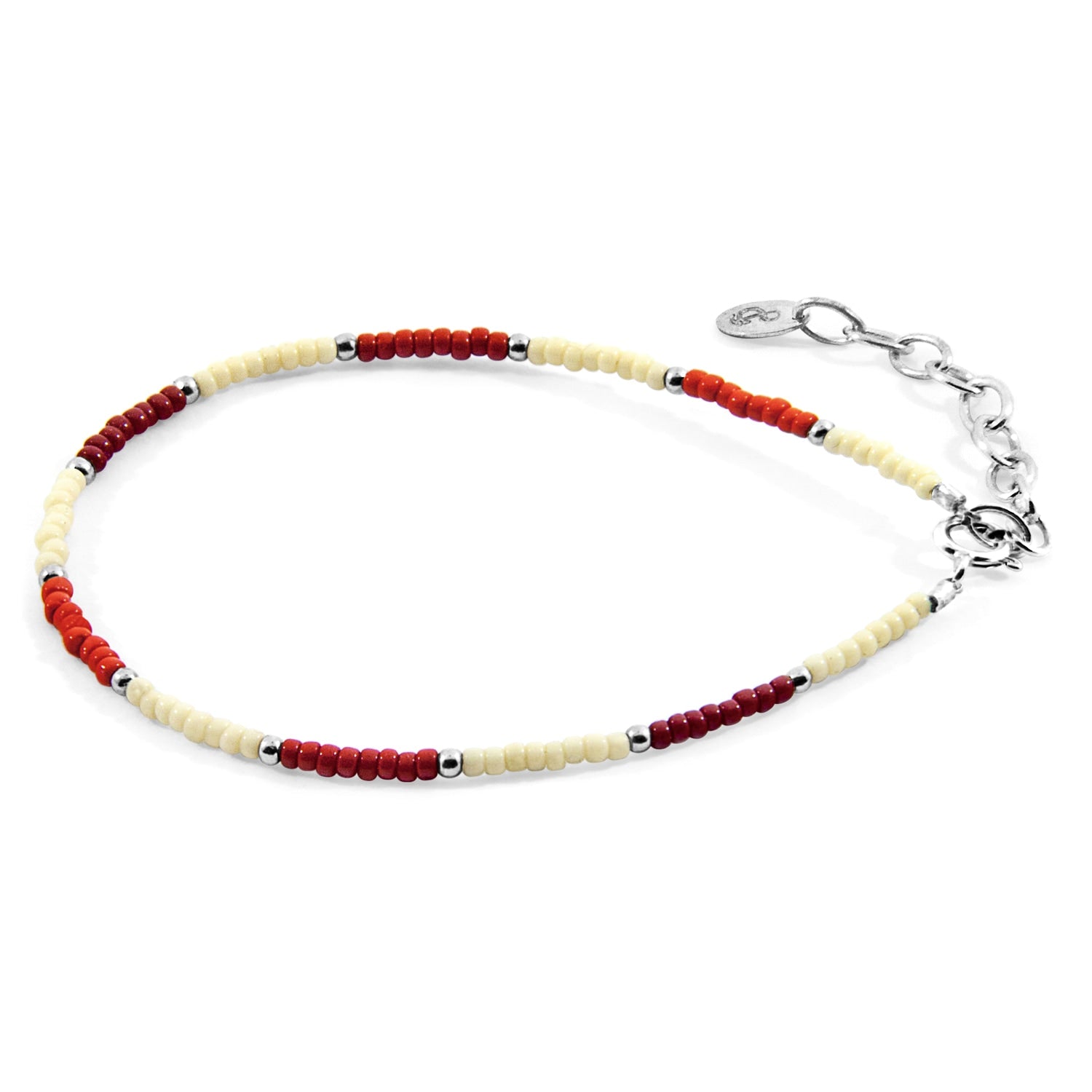 Red - Off White Zoey Silver & Miyoko Glass Bracelet