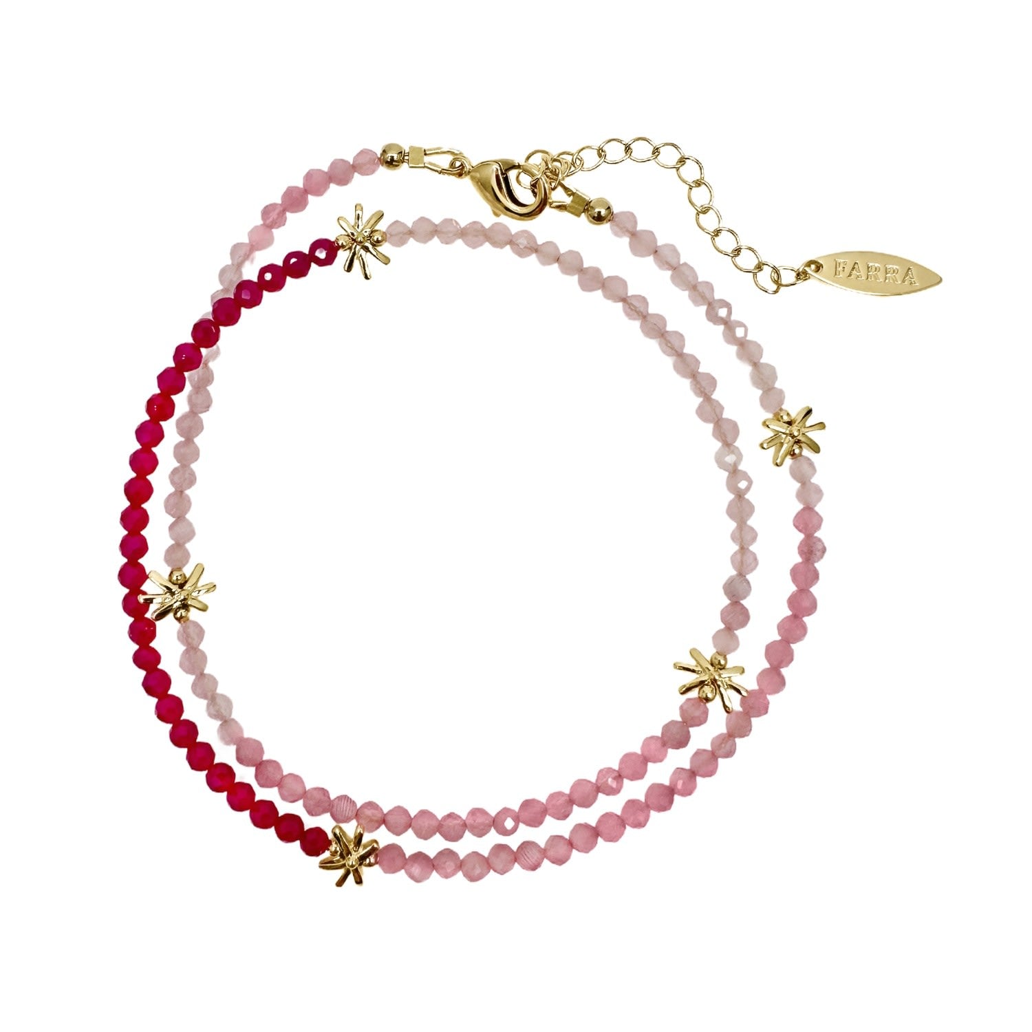 Red Ruby And Pink Opal Color Necklace