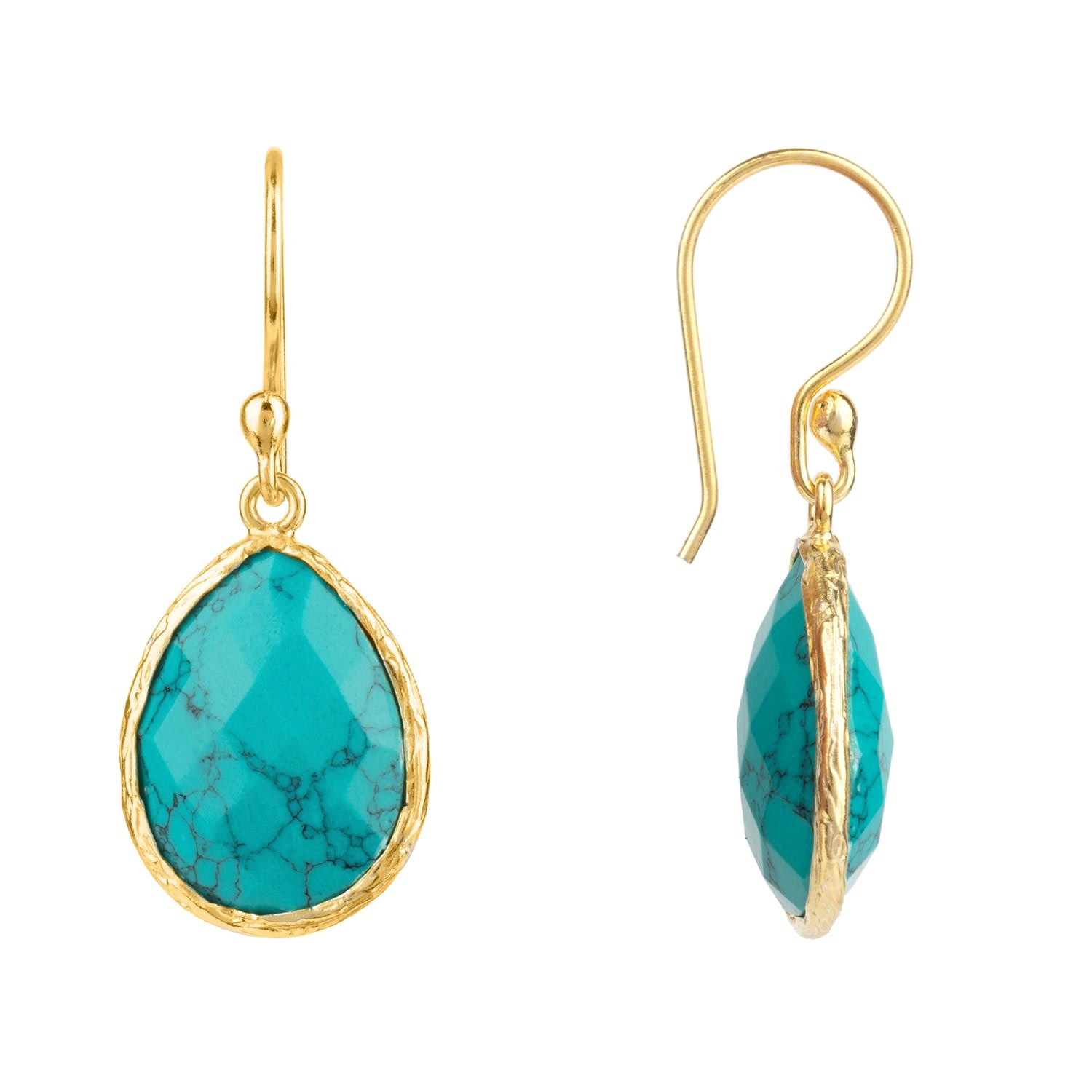Petite Drop Earrings Arizona Turquoise Gold