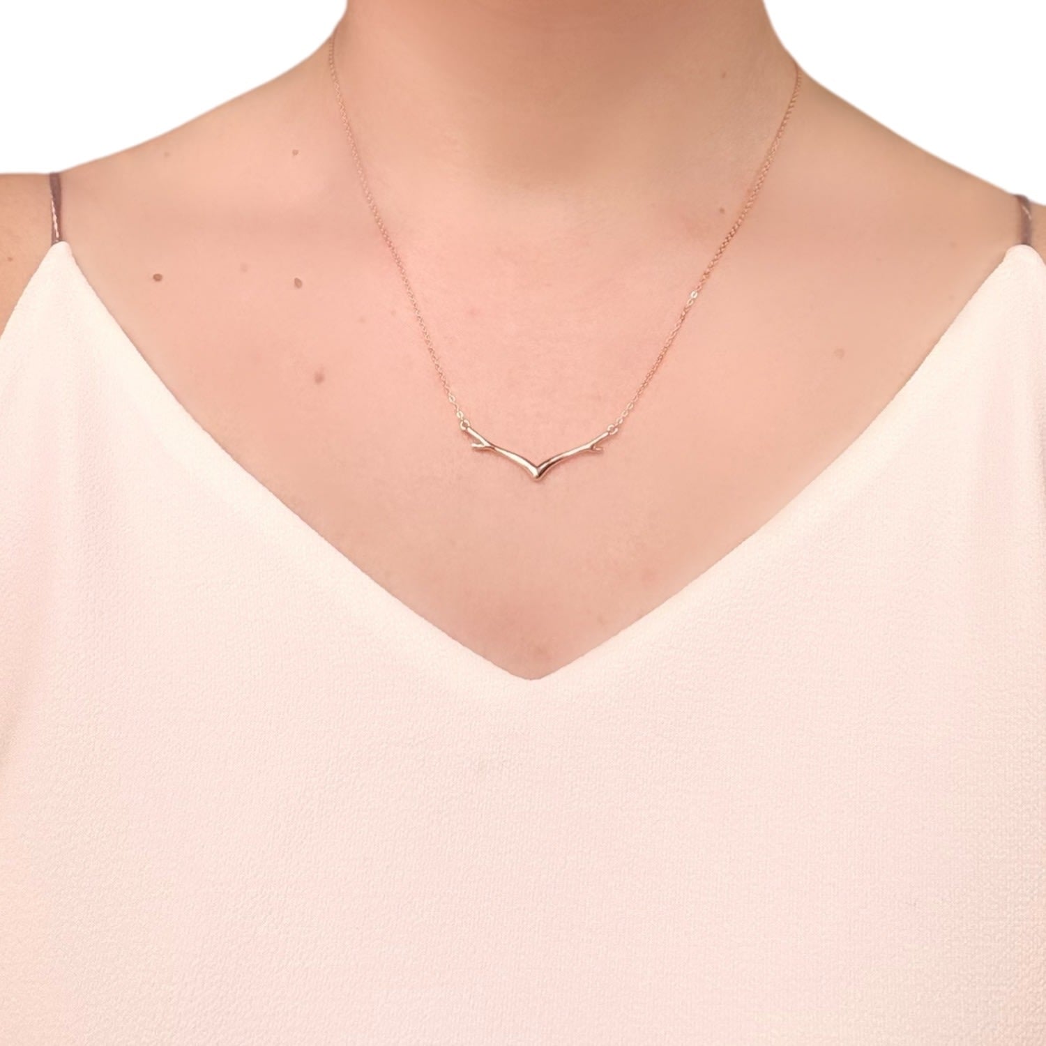Reindeer Antler Festive Season Gold Plated Silver Necklace