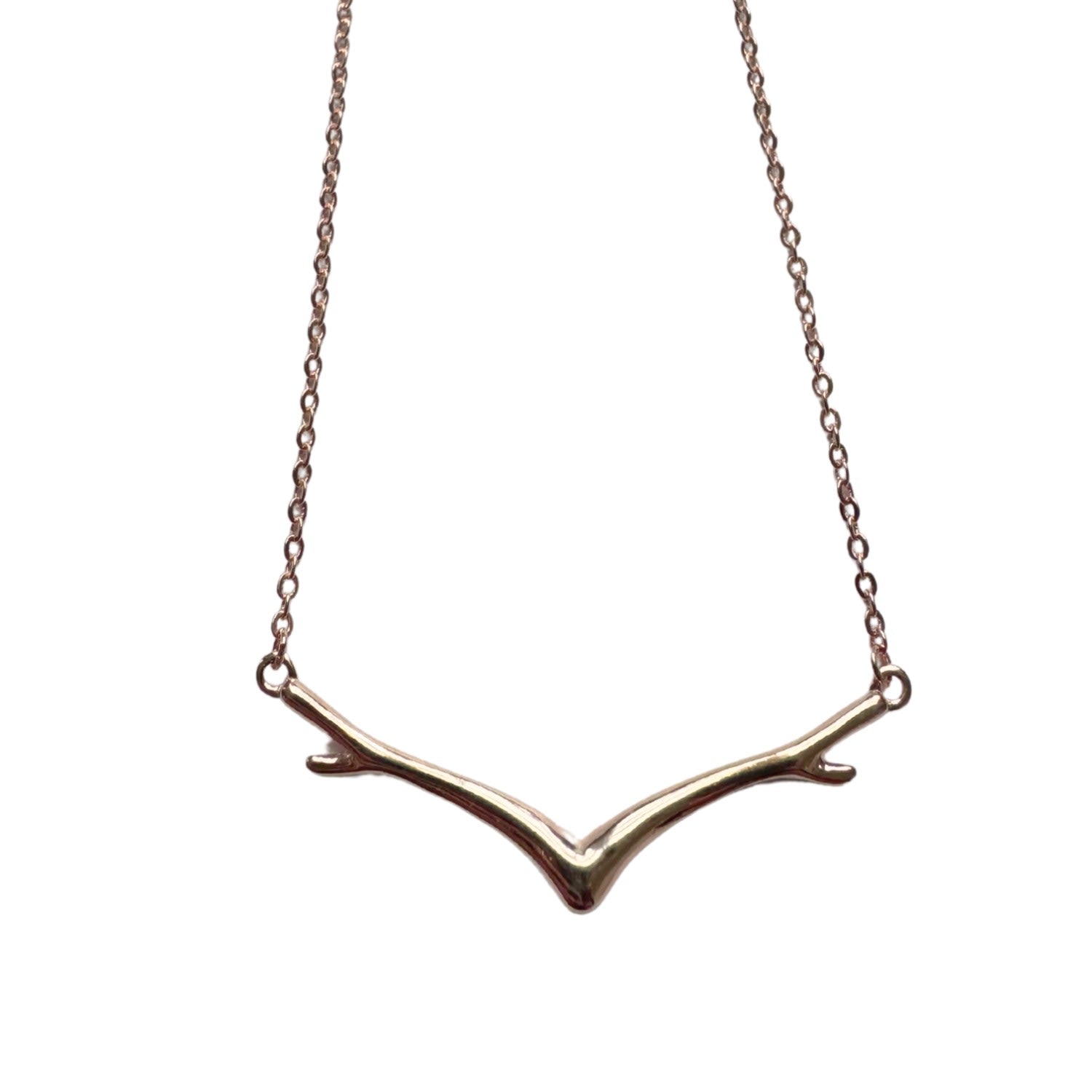 Reindeer Antler Festive Season Gold Plated Silver Necklace