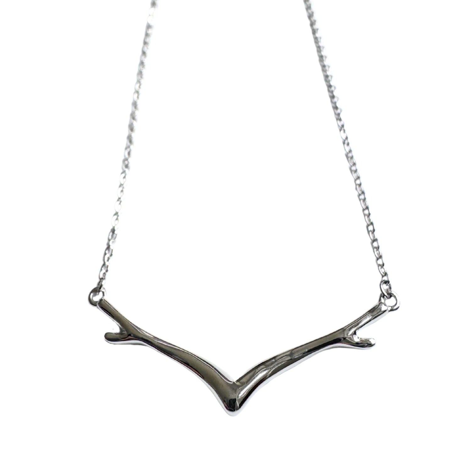 Reindeer Antler Festive Season Silver Necklace
