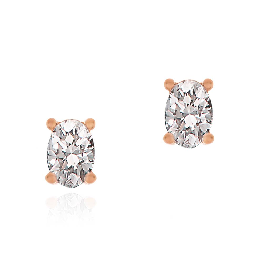 Remi Oval Stud Earrings in 18K Rose Gold