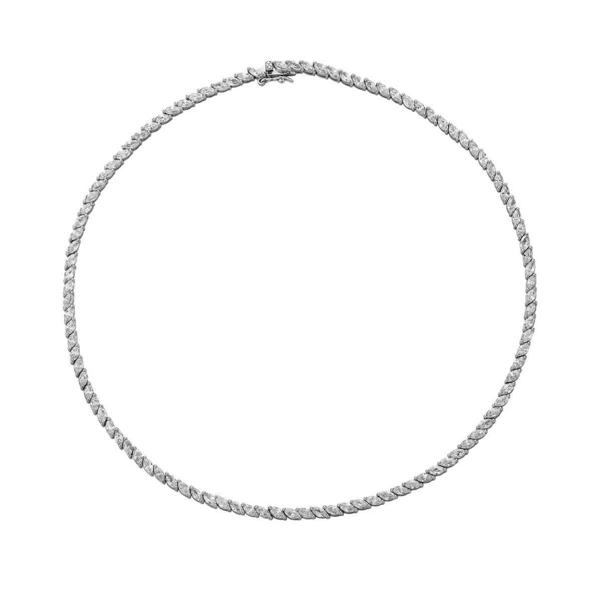 Renaissance Necklace With Man Made Cz Diamond Stimulant In Sterling Silver