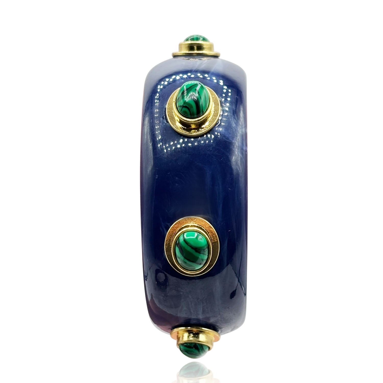 Renee Bangle In Lapis Resin And Malachite Stones