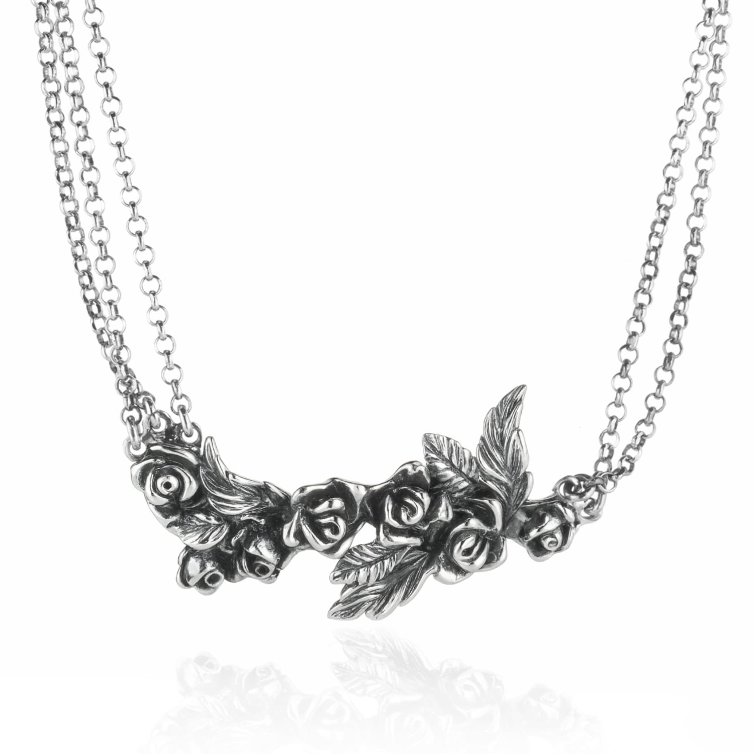 Replay Unaloe Necklace In Sterling Silver – Romantic Artisanal Style – Jewellery For Women